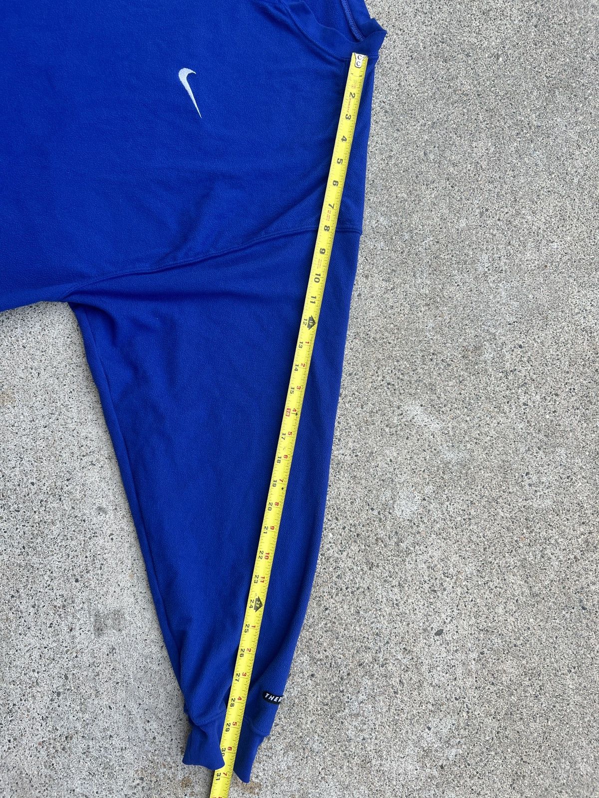 Nike × Vintage 1990s Vintage Nike Blue Embroidered Swoosh Fleece Thermal Size US XL / EU 56 / 4 - 7 Thumbnail