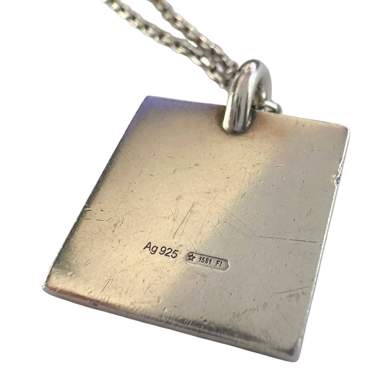 Gucci Gucci Logo Square Pendant on 19" Chain Size ONE SIZE - 2 Thumbnail