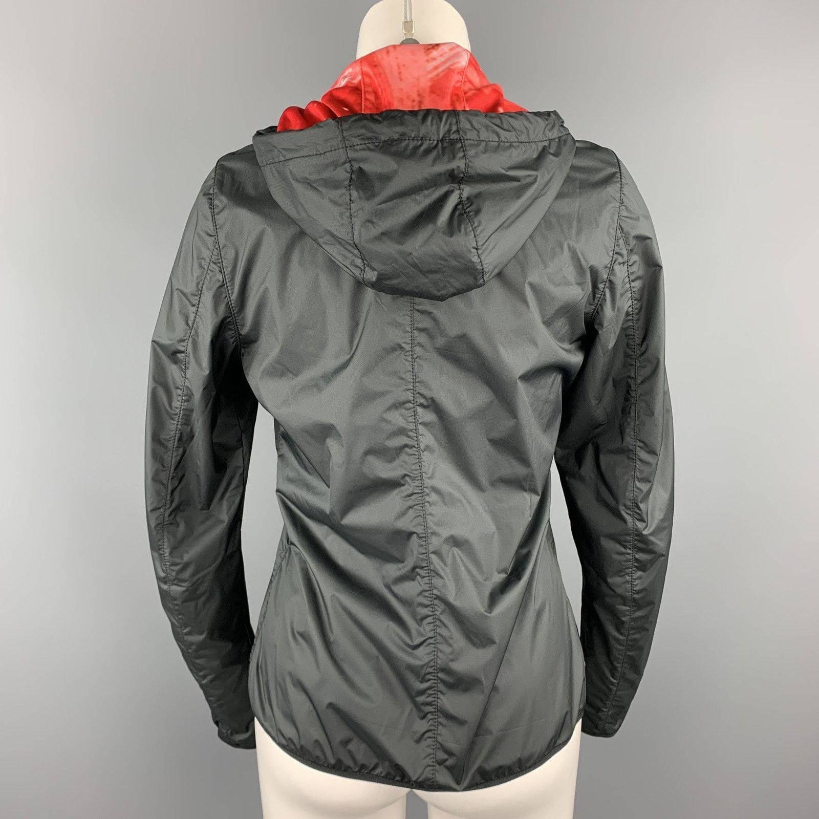 Other KRU Size 4 Black & Red Polyamide Reversible Hooded Jacket Size S / US 4 / IT 40 - 4 Thumbnail