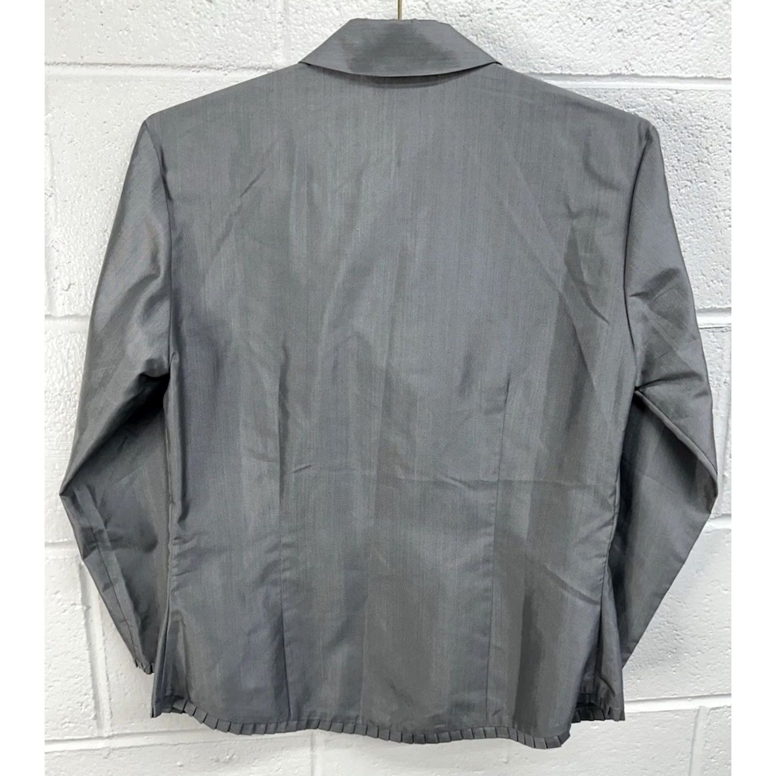 Vintage TRACY M. Silk Long Sleeve Button-Up Shirt Women’s Small NEW Silver Gray Size S / US 4 / IT 40 - 6 Thumbnail