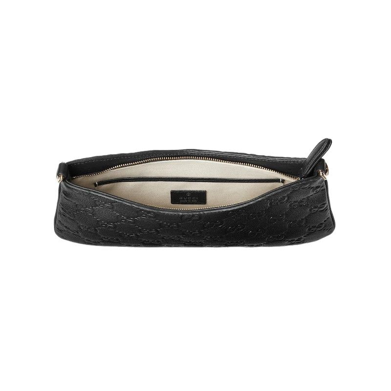 Gucci GUCCI GG Medium Black Leather Shoulder Bag New Size ONE SIZE - 5 Thumbnail