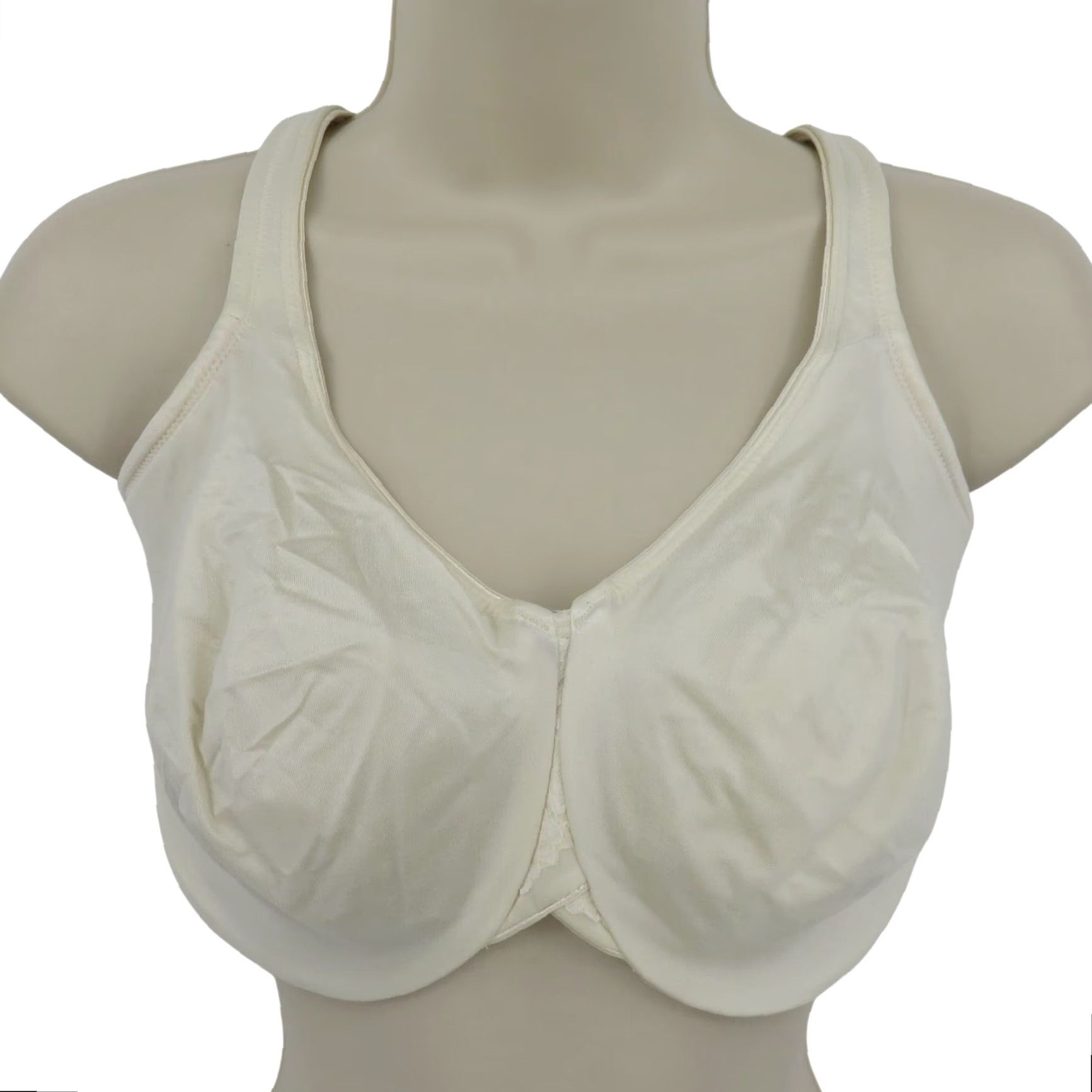 Vintage Lilyette Bra 40DDD Cream Lace Underwire Unlined Minimizer Plus Size 40D DD D? Size ONE SIZE - 2 Thumbnail