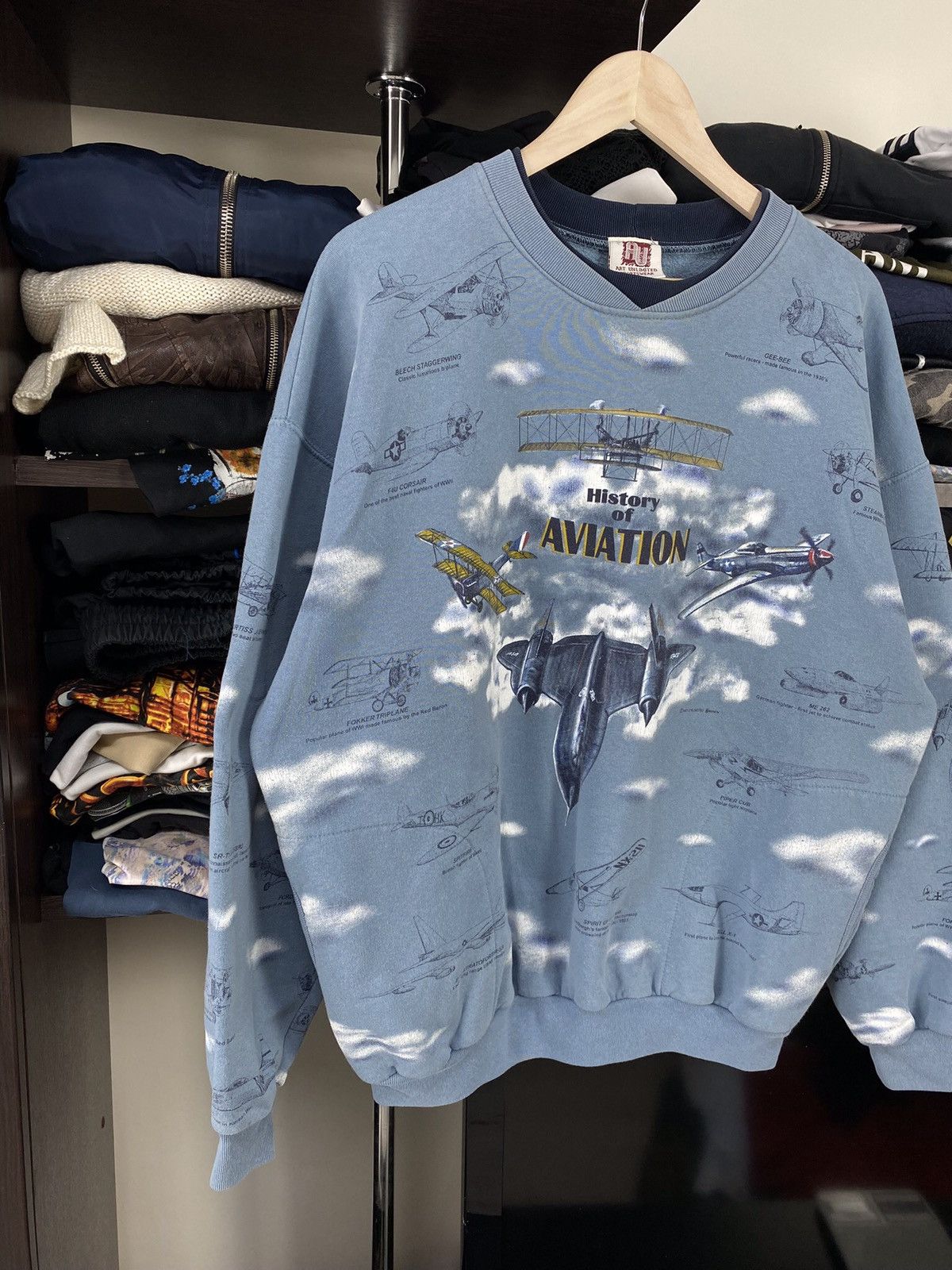 American Stitch × Vintage Vintage History Of Aviation Crewneck Sweatshirt Size US XL / EU 56 / 4 - 2 Thumbnail