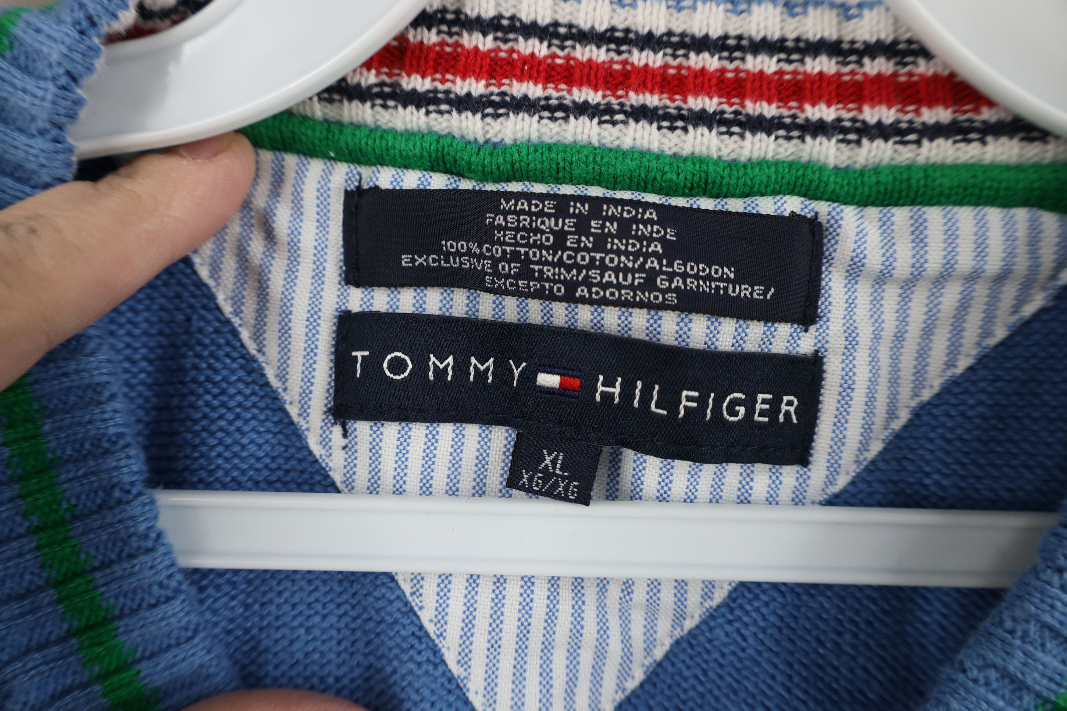 Tommy Hilfiger Vintage Tommy Hilfiger Ribbed Knit Sweater Vest Light Blue Size US XL / EU 56 / 4 - 6 Thumbnail