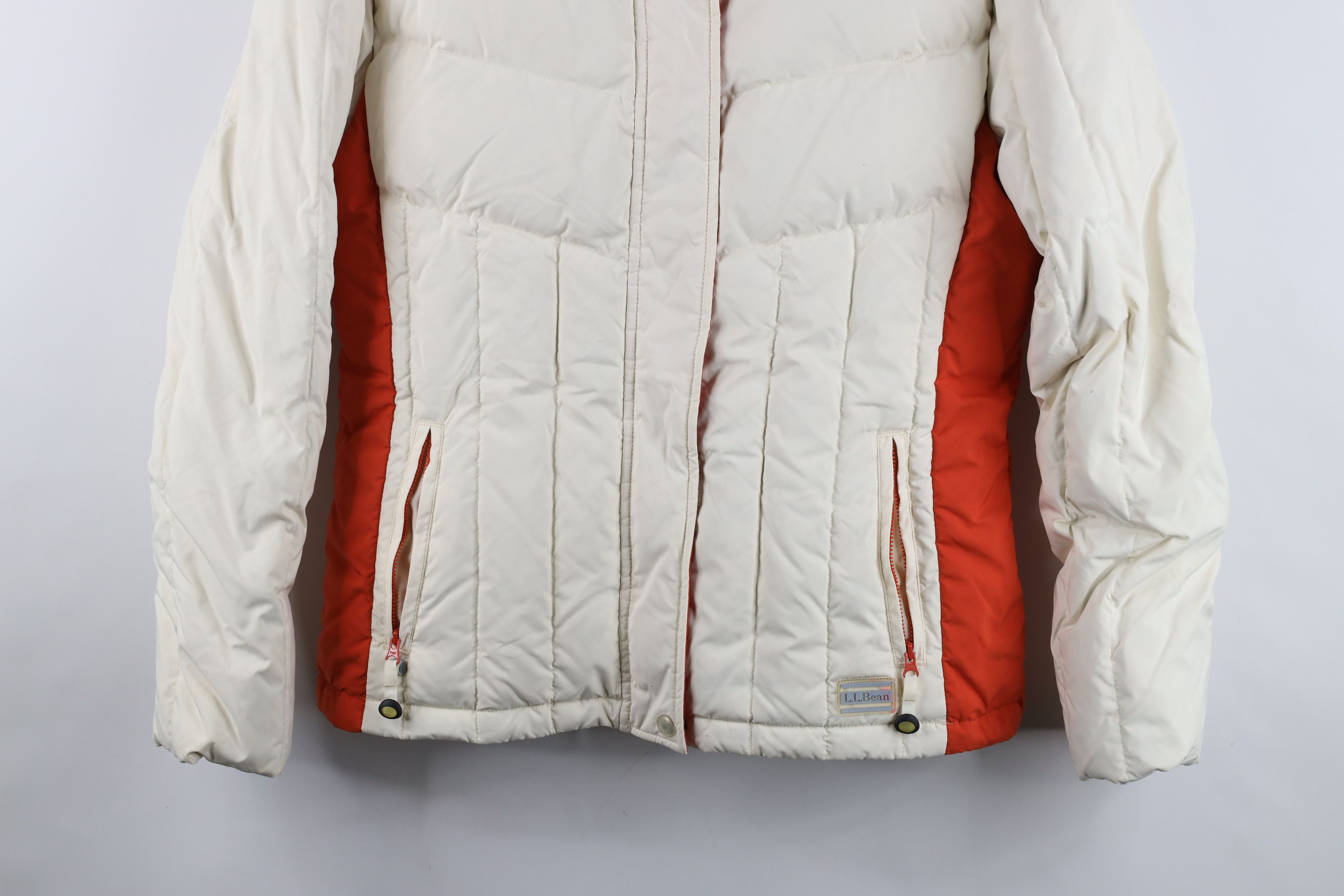 L.L. Bean Vintage LL Bean Block Duck Down Hooded Puffer Jacket Cream Size M / US 6-8 / IT 42-44 - 3 Thumbnail