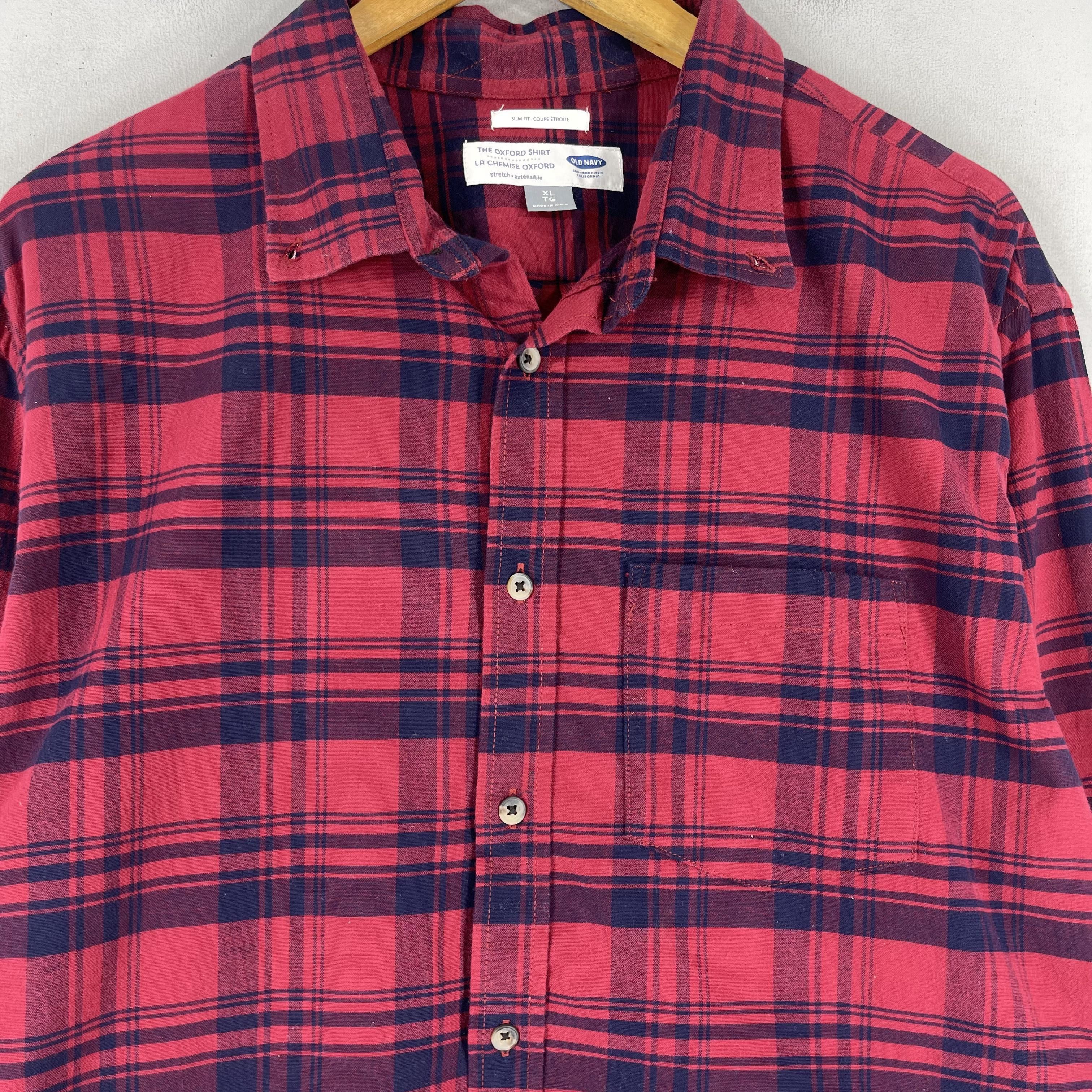 Flannel OLD NAVY Plaid Checkered Red/Blue Flannel Button Up Size US XL / EU 56 / 4 - 2 Thumbnail