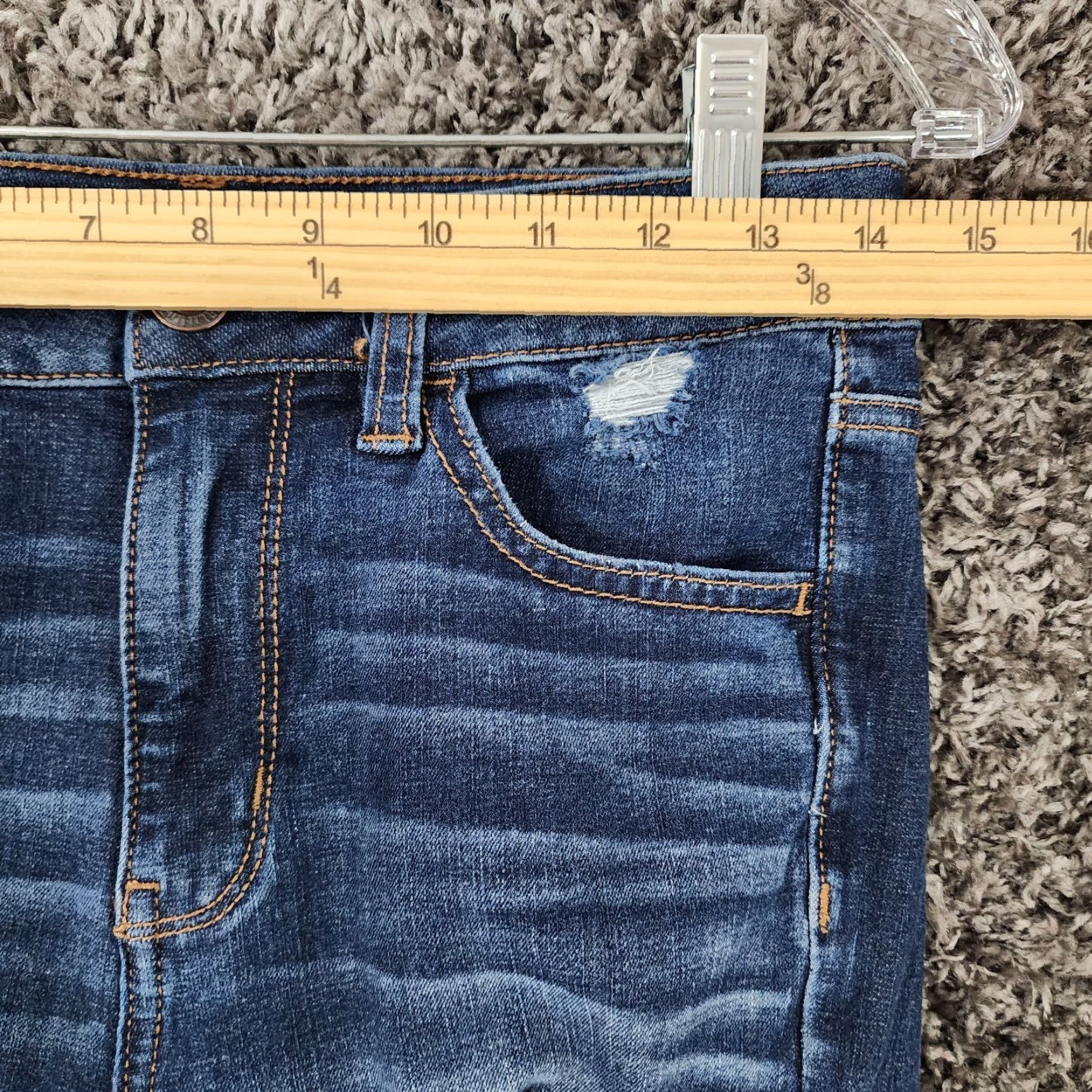 American Eagle Outfitters American Eagle Jeggings Womens Distressed High Rise Blue Size 4 Jeans Women Size 27" / US 4 / IT 40 - 5 Thumbnail