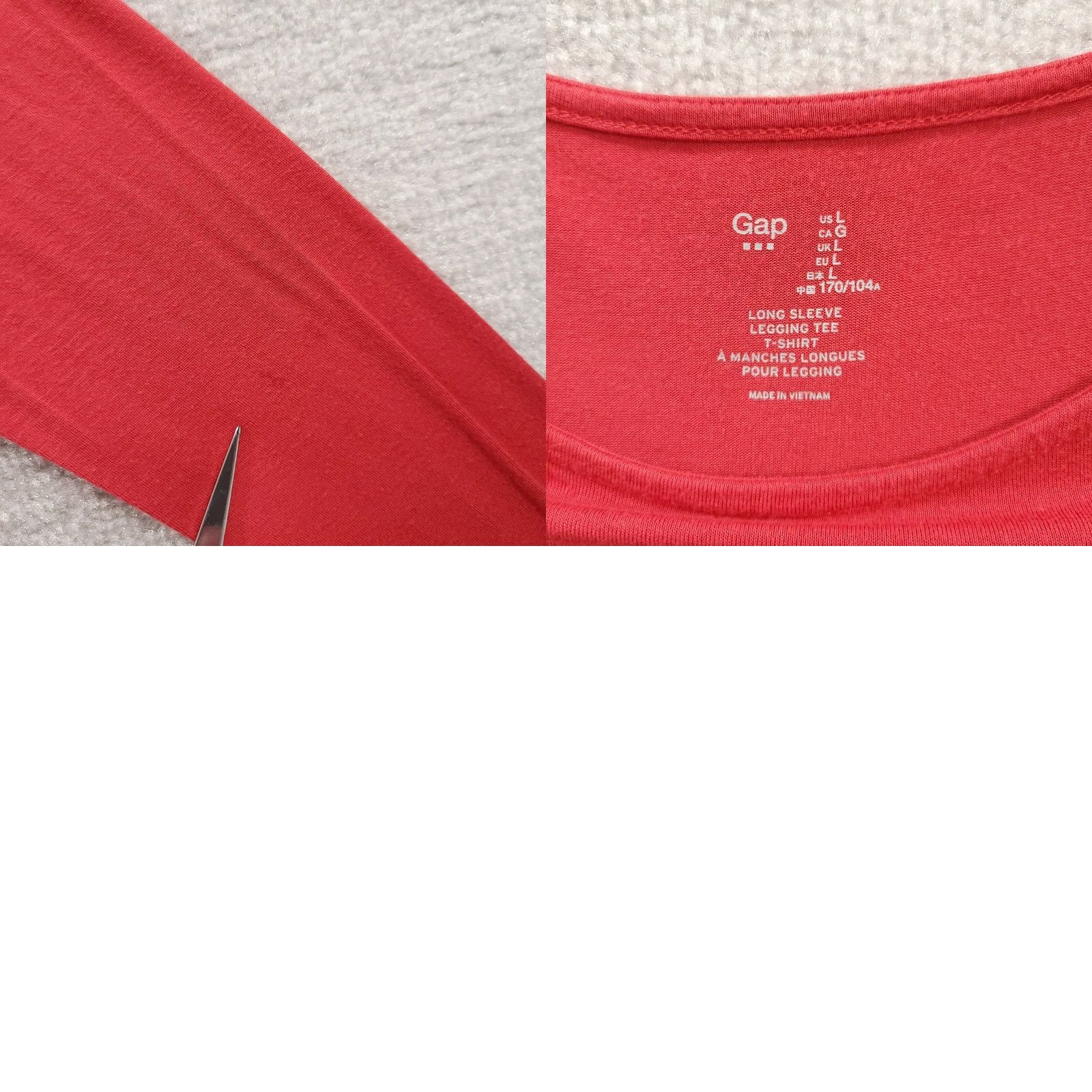 Gap GAP Shirt Long Sleeve Red Orange Legging Tee Top Tunic Womens L Size Size L / US 10 / IT 46 - 8 Thumbnail