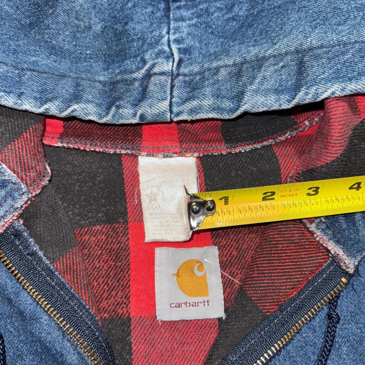 Carhartt Carhartt - denim - red flannel lined - hooded active jacket Size US XL / EU 56 / 4 - 3 Thumbnail
