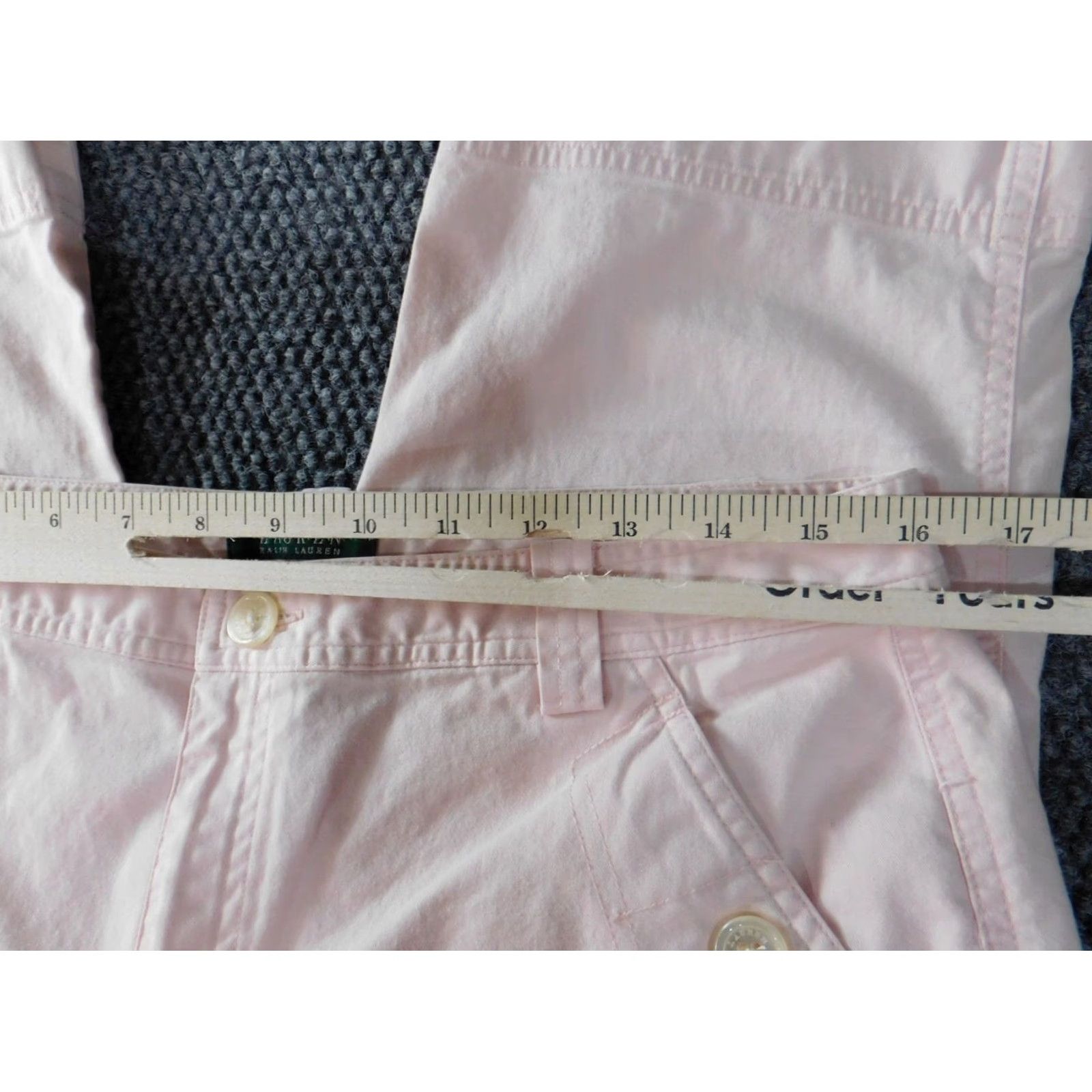 Ralph Lauren Lauren Ralph Lauren Womens Pants 10 Pink Cargo Crop Chino Straight Regular Inseam 20 in Girls? Size 24" / US 00 / IT 34 - 2 Thumbnail