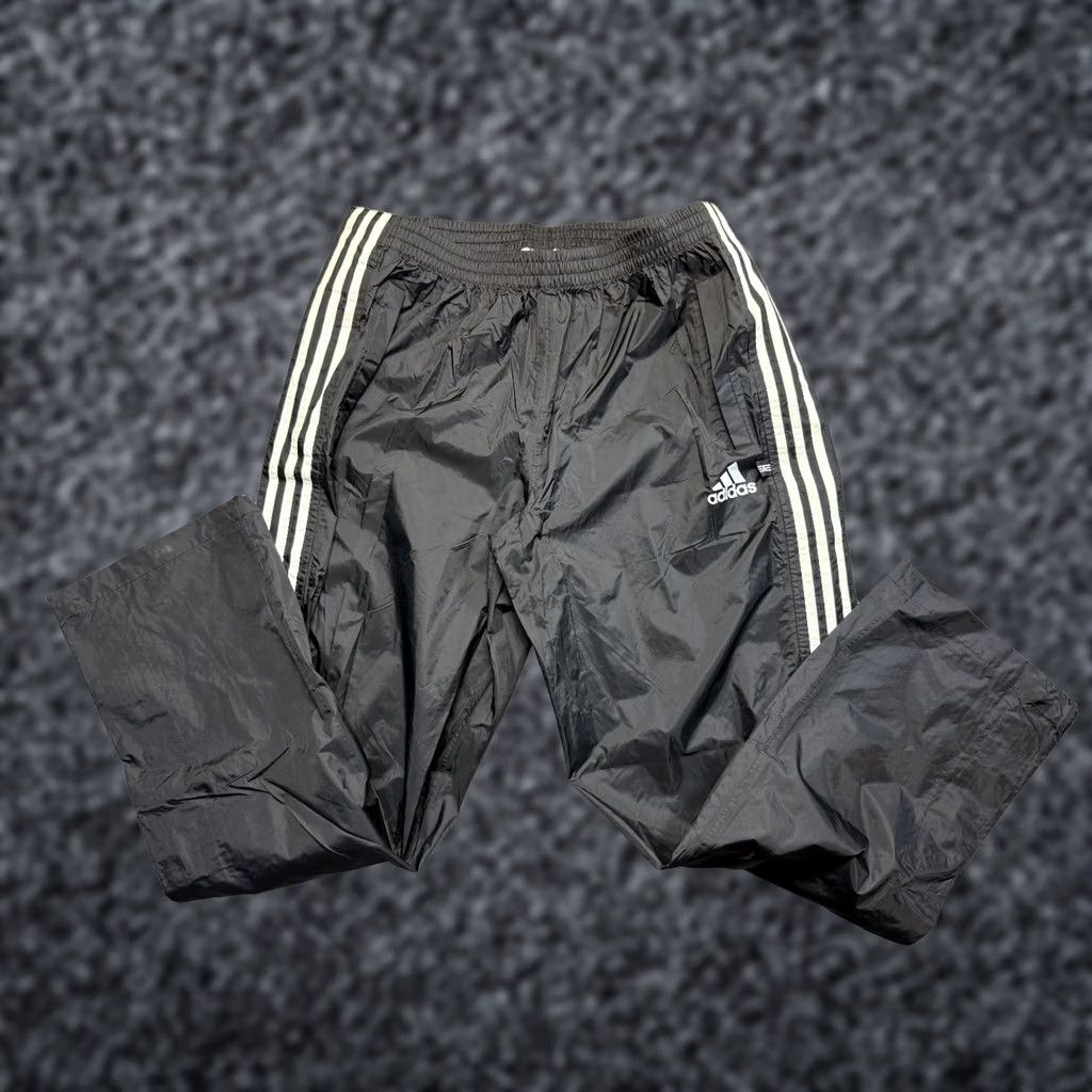 Adidas VINTAGE adidas Track Pants Mens L Nylon Snaps Black Shirt? Size US 33 - 1 Thumbnail
