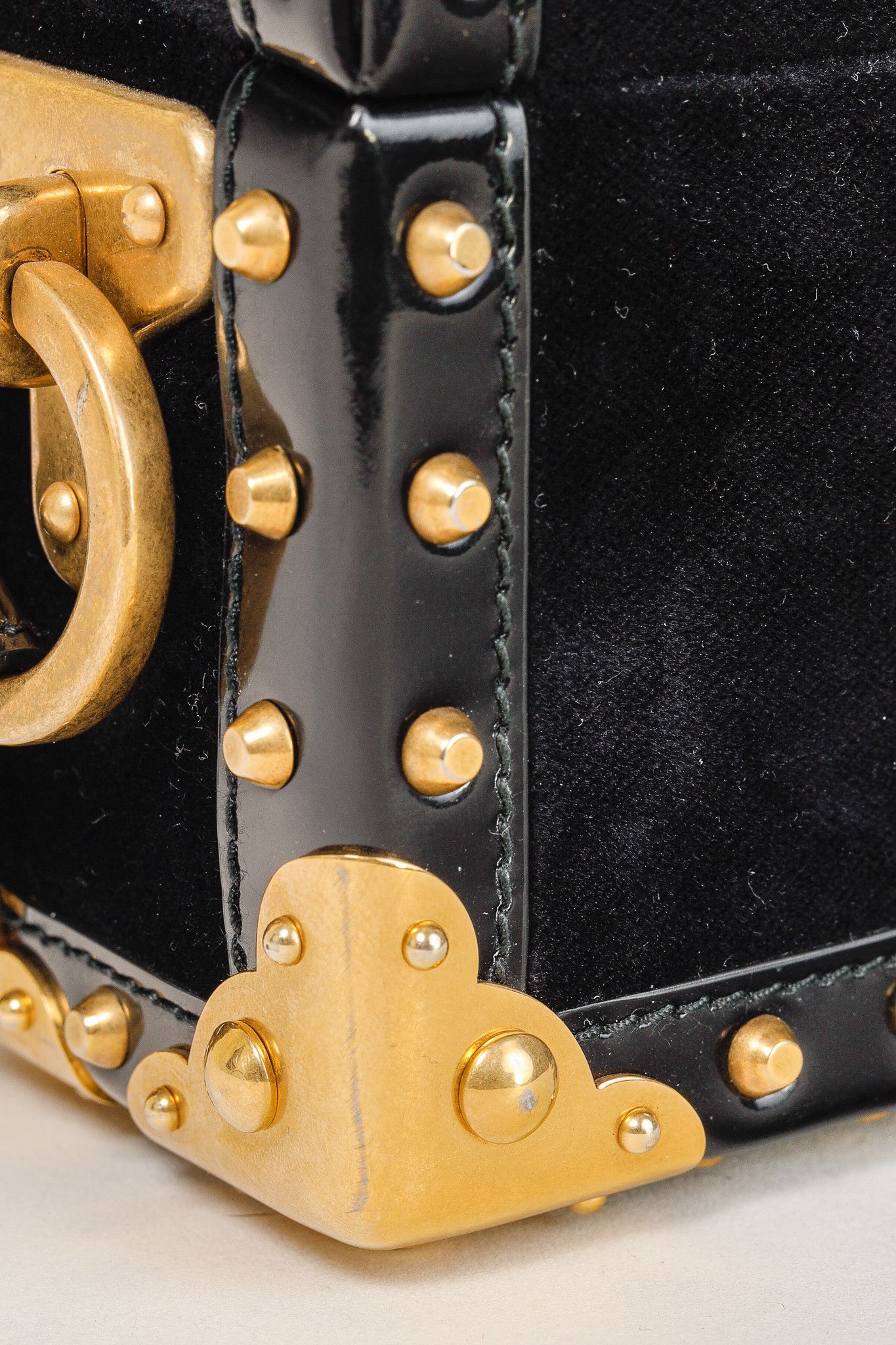 Prada Prada PF/17 Treasure Trunk Black Mini Velvet Box Bag Size ONE SIZE - 13 Thumbnail