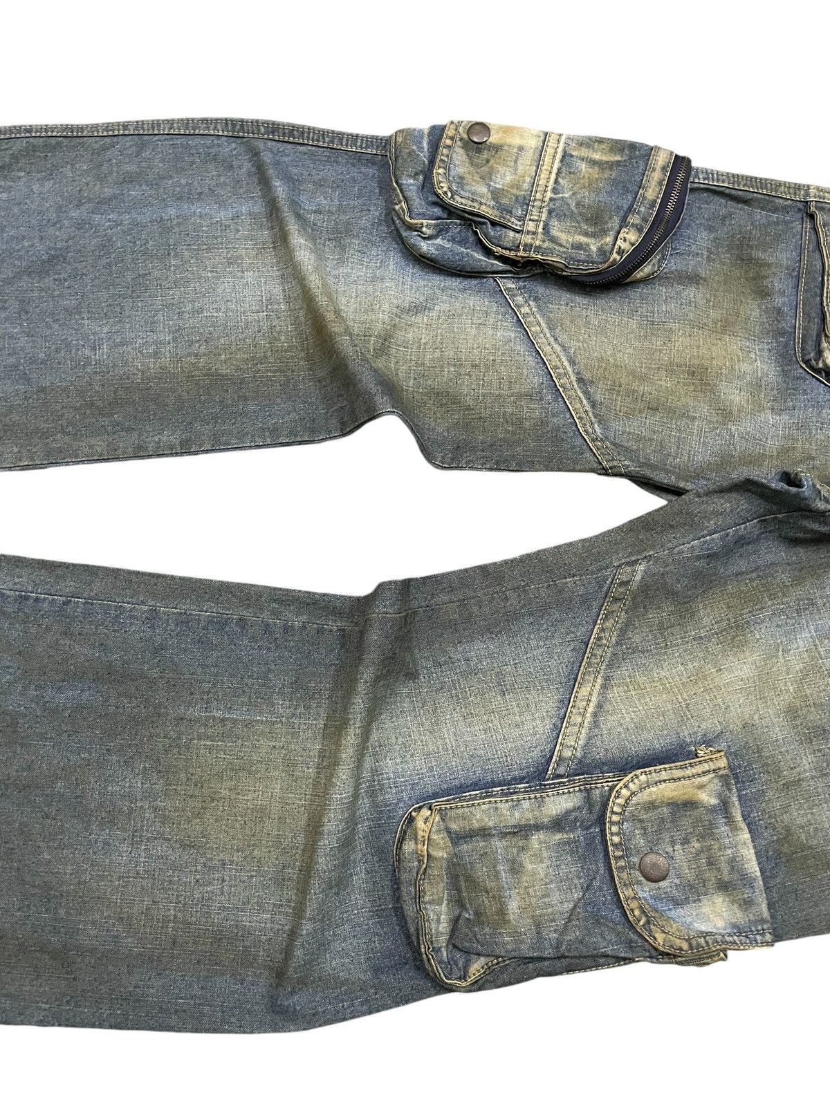Hysteric Glamour × Japanese Brand × Le Grande Bleu (L.G.B.) Super Flared Authentic & Couture Mud Wash Multi Pocket Jeans Size US 30 / EU 46 - 8 Thumbnail