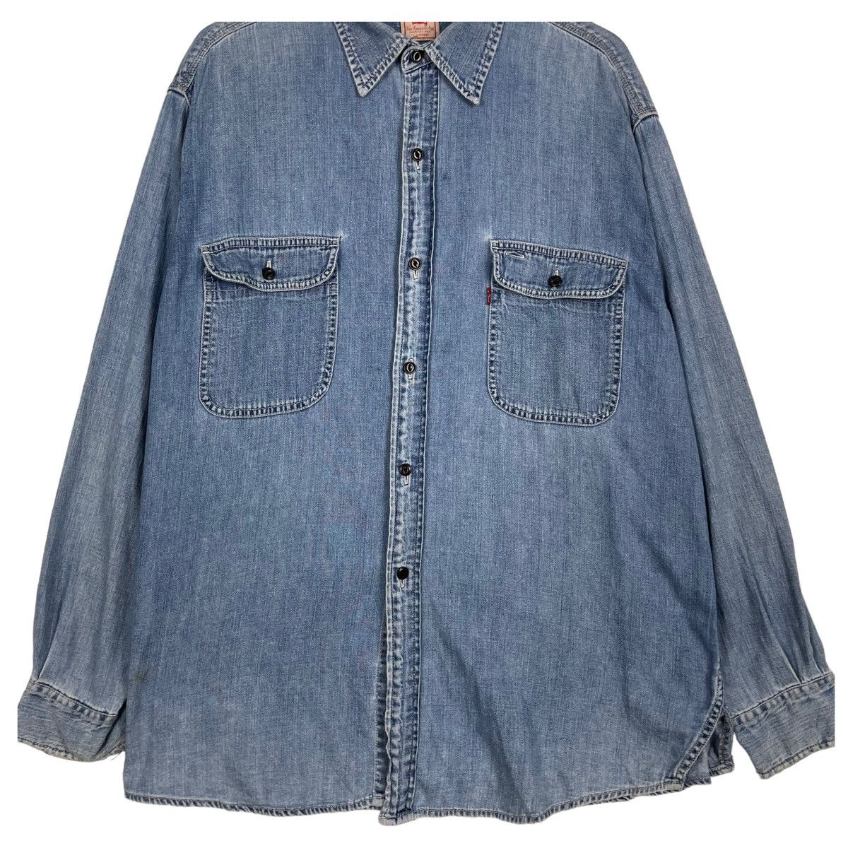 Levi's Vintage Clothing × The Workers Club 💥90s LEVIS WORKER CHAMBRAY DENIM BUTTON SHIRT Size US L / EU 52-54 / 3 - 5 Thumbnail