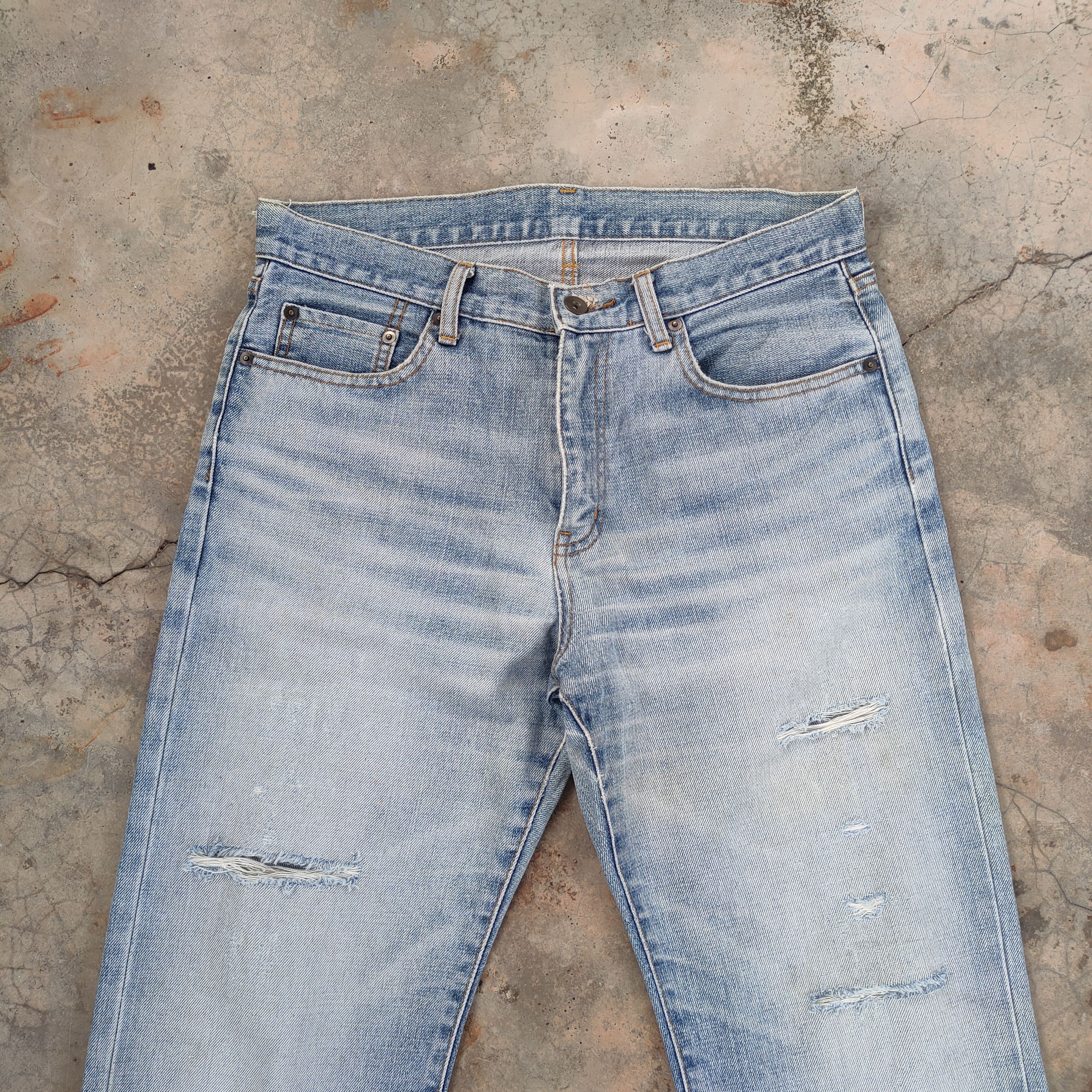 Japanese Brand VINTAGE JAPANESE DISTRESSED FADED JEANS PANTS Size US 32 / EU 48 - 3 Thumbnail