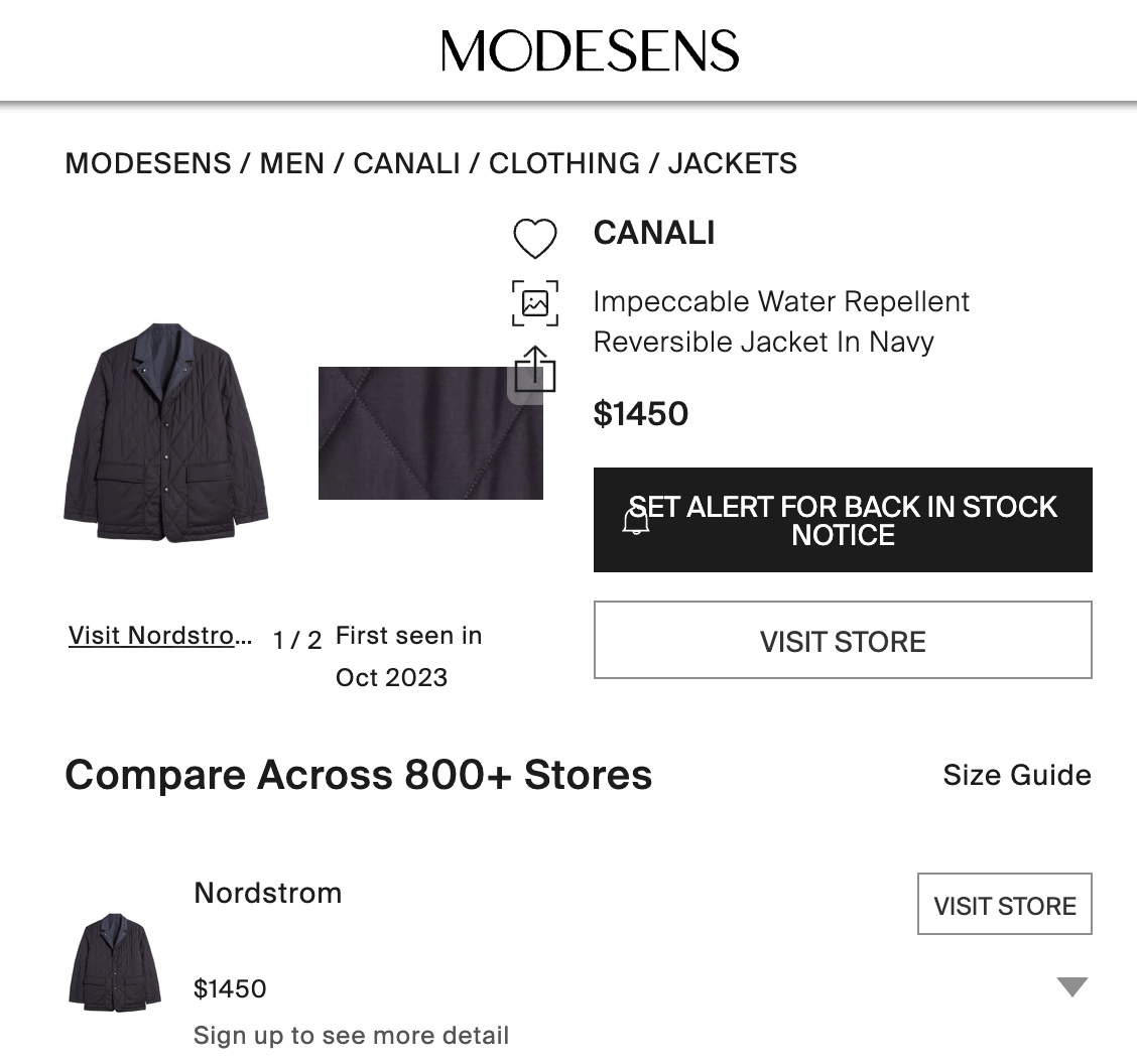 Canali NWT CANALI Impeccabile Water Repellent Reversible Jacket Size US M / EU 48-50 / 2 - 4 Thumbnail