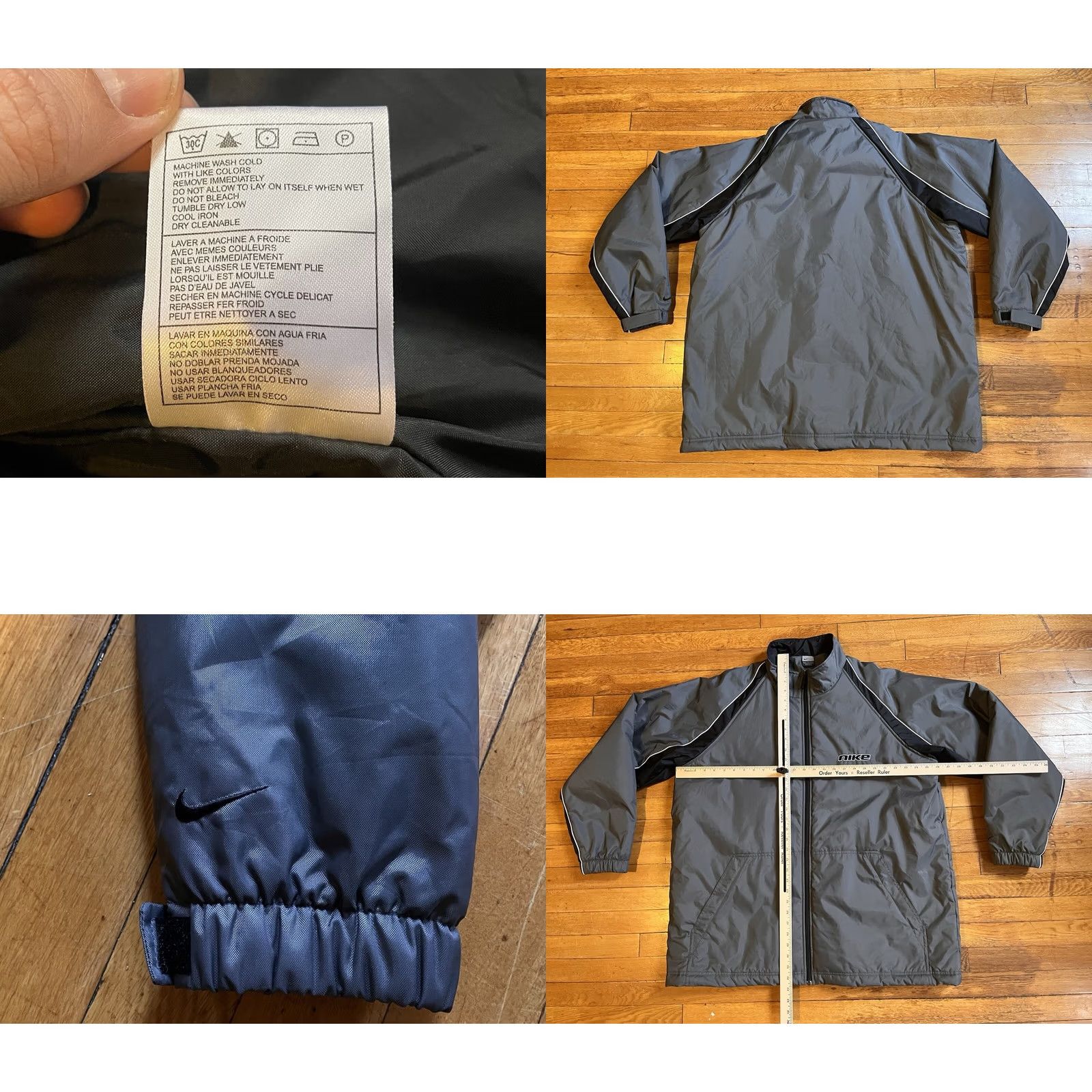 Nike VINTAGE Nike Rave Skater Winter Jacket Men’s 2XL Gray Bomber Coat, Zip, Full Zip, Lined, Pockets, 90s Hipster Outdoor Ski, Mens Size US XXL / EU 58 / 5 - 8 Thumbnail