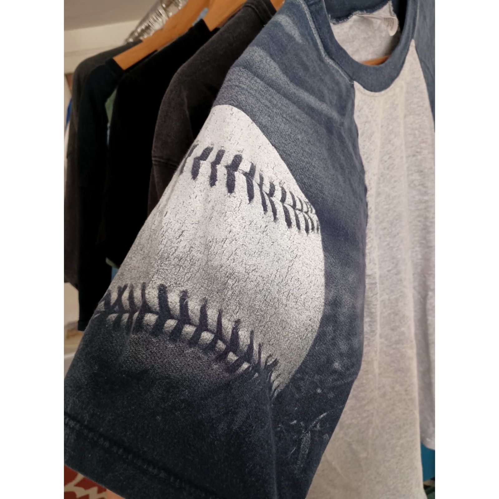 Vintage VINTAGE everyday life Baseball T-shirt Sleeve Print Small Mens Gray USA MLB Shirt Size US S / EU 44-46 / 1 - 3 Thumbnail