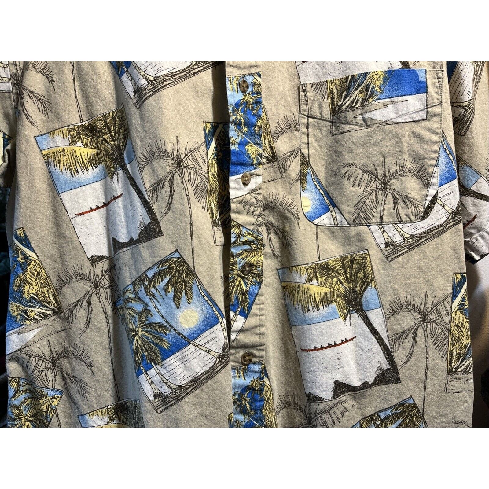 Puritan Puritan Hawaiian Style Shirt Size L Men's Brown Button Up SS Size US L / EU 52-54 / 3 - 5 Thumbnail