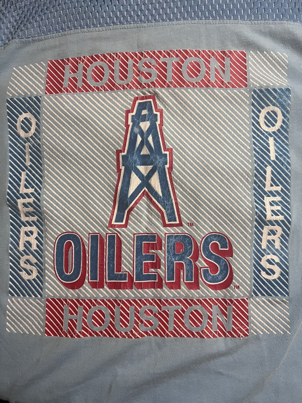 NFL Rare Vintage 1990s Houston Oilers mesh velvet jersey texas Size US L / EU 52-54 / 3 - 10 Thumbnail