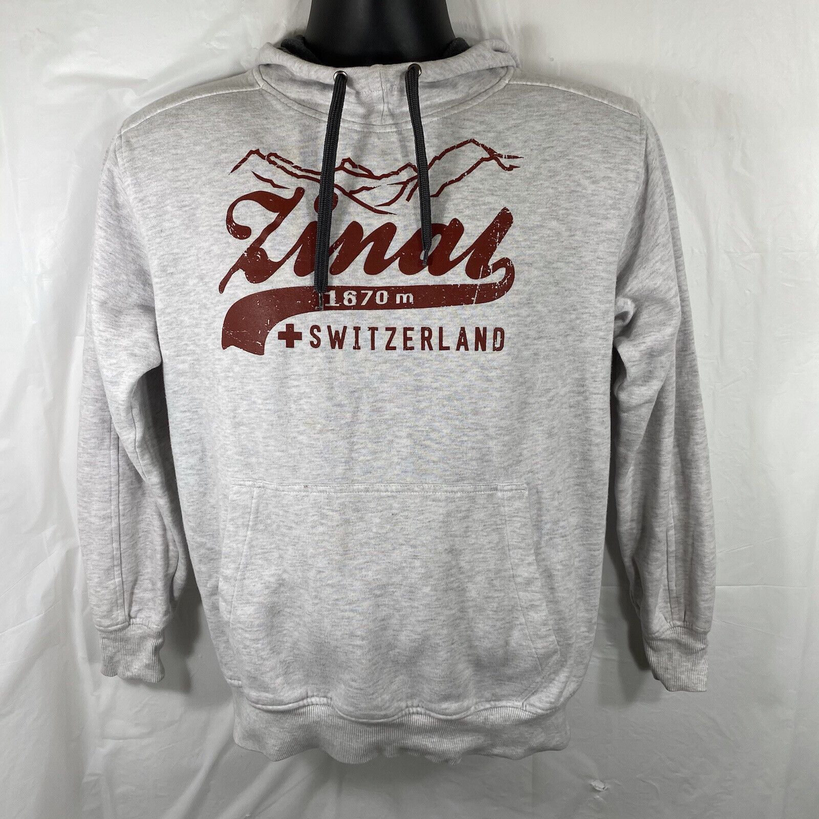 Clique Switzerland Zinal Mountain 1670 Meter High Snow Gray Hoodie Size XS / US 0-2 / IT 36-38 - 1 Thumbnail
