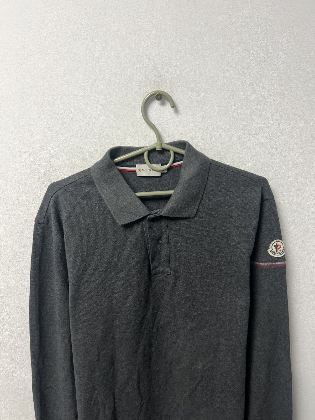 Moncler Moncler Polo Long Sleeve Gray Luxury Size US XL / EU 56 / 4 - 2 Thumbnail