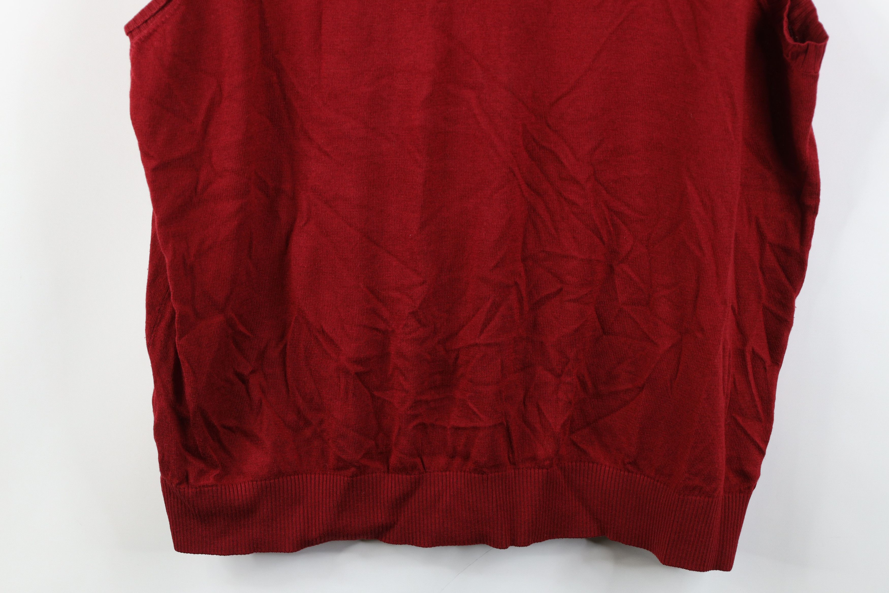 Vintage Vintage 90s Streetwear Cashmere Blend Knit Sweater Vest Red Size US XL / EU 56 / 4 - 3 Thumbnail