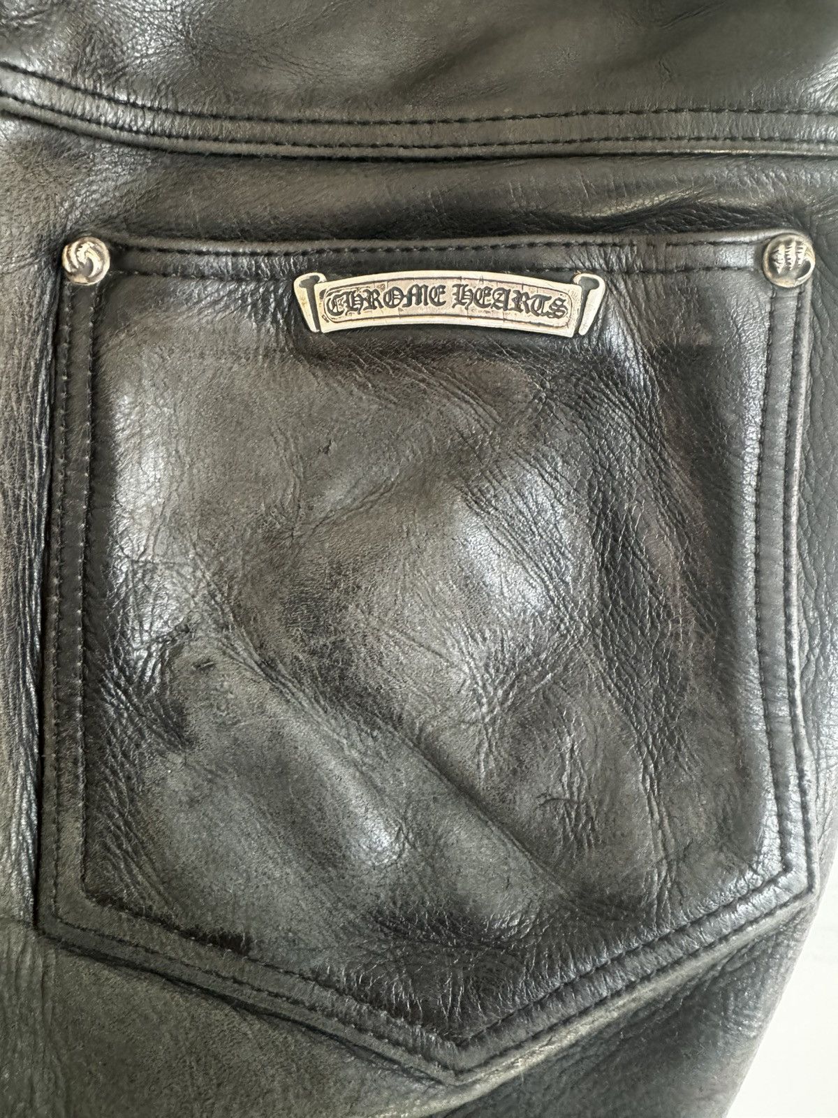 Chrome Hearts Chrome hearts Fleur knee leather pants vintage Size US 34 / EU 50 - 15 Thumbnail