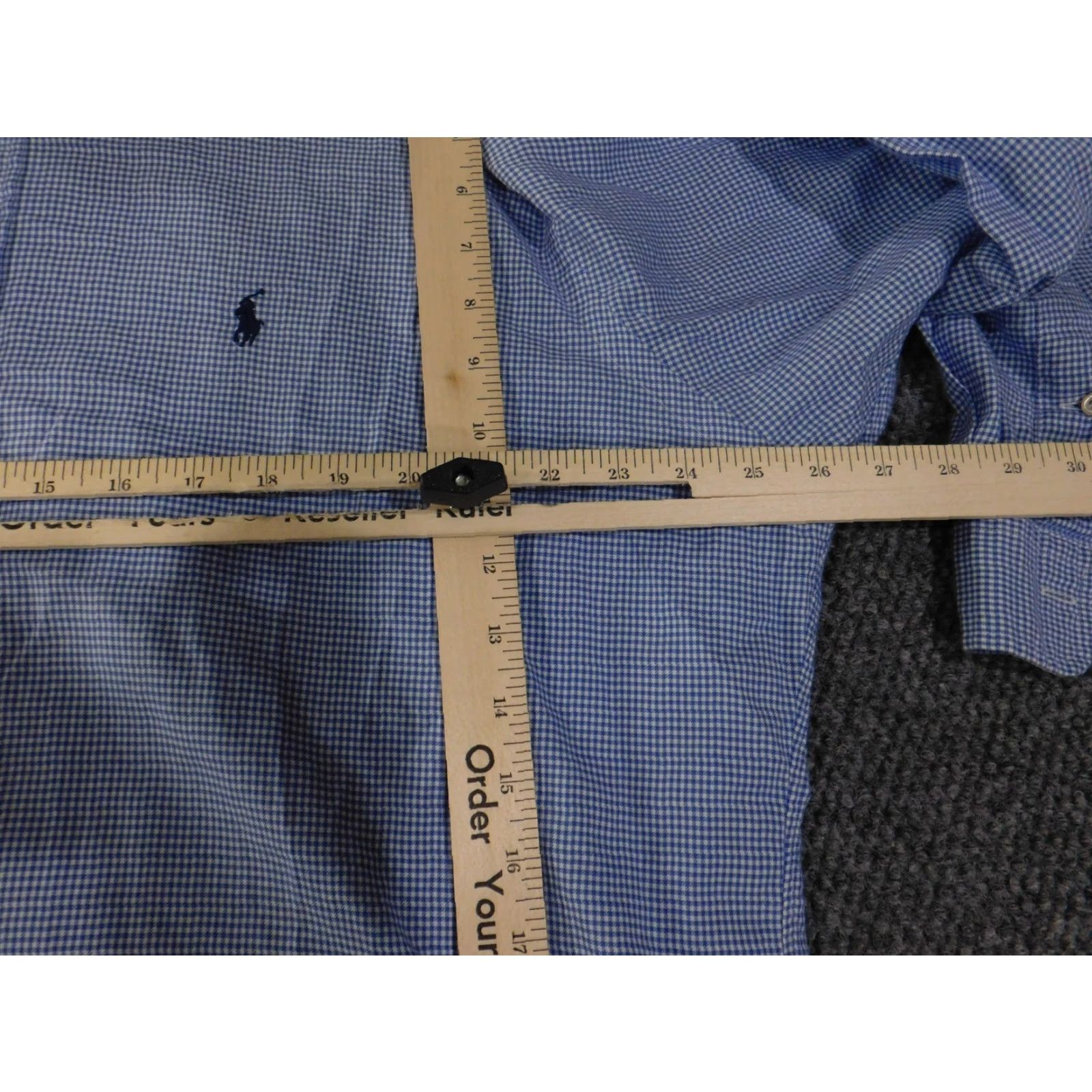 Ralph Lauren Ralph Lauren Shirt Mens 16.5 34/35 Yarmouth Blue Long Sleeve Dress Plaid Pony Button-Down Collar Barrel Cuff Classic Preppy Business Mens Size 46R - 7 Thumbnail