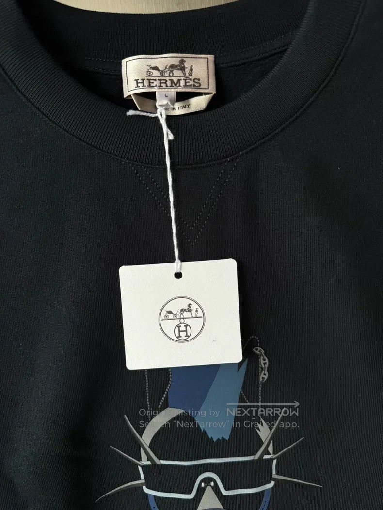 Hermes Hermes Men's Fleece-Lined Pullover Long-Sleeve Black Hoodi Size US L / EU 52-54 / 3 - 4 Thumbnail