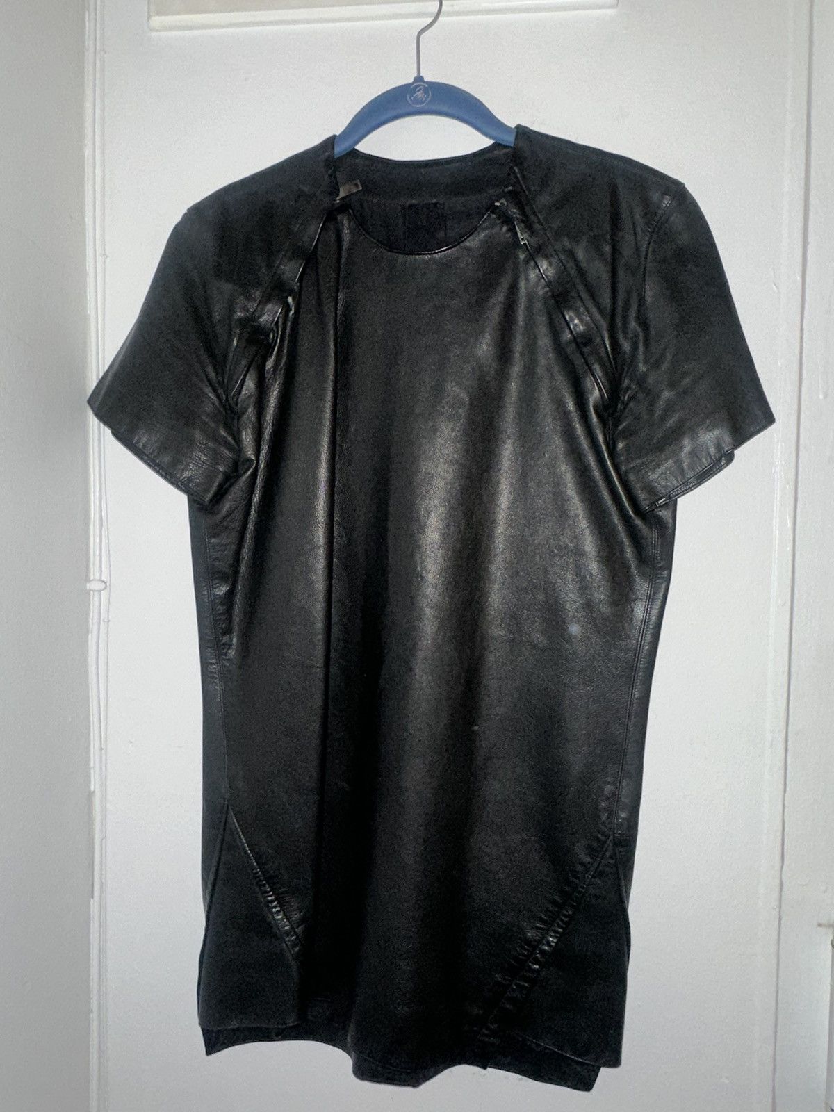 image of Gareth Pugh Leather T-Shirt in Black, Men's (Size Small)