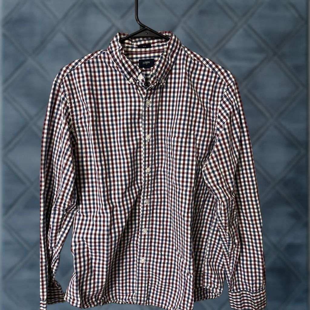 J.Crew J Crew Slim Shirt Mens Large Multicolor Gingham Long Sleeve Button Size US L / EU 52-54 / 3 - 1 Thumbnail
