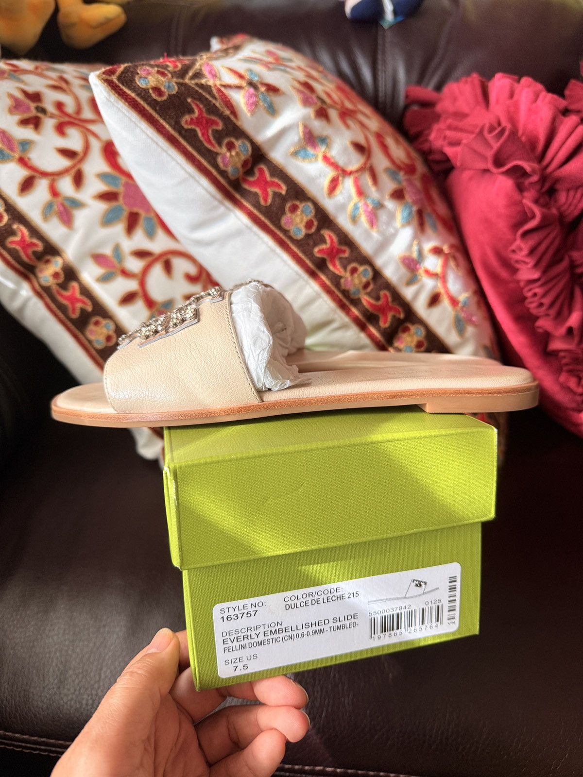 Tory Burch Tory Burch Goat Leather Embellished Slide Dulce De size 7.5 Size US 7.5 / IT 37.5 - 4 Thumbnail