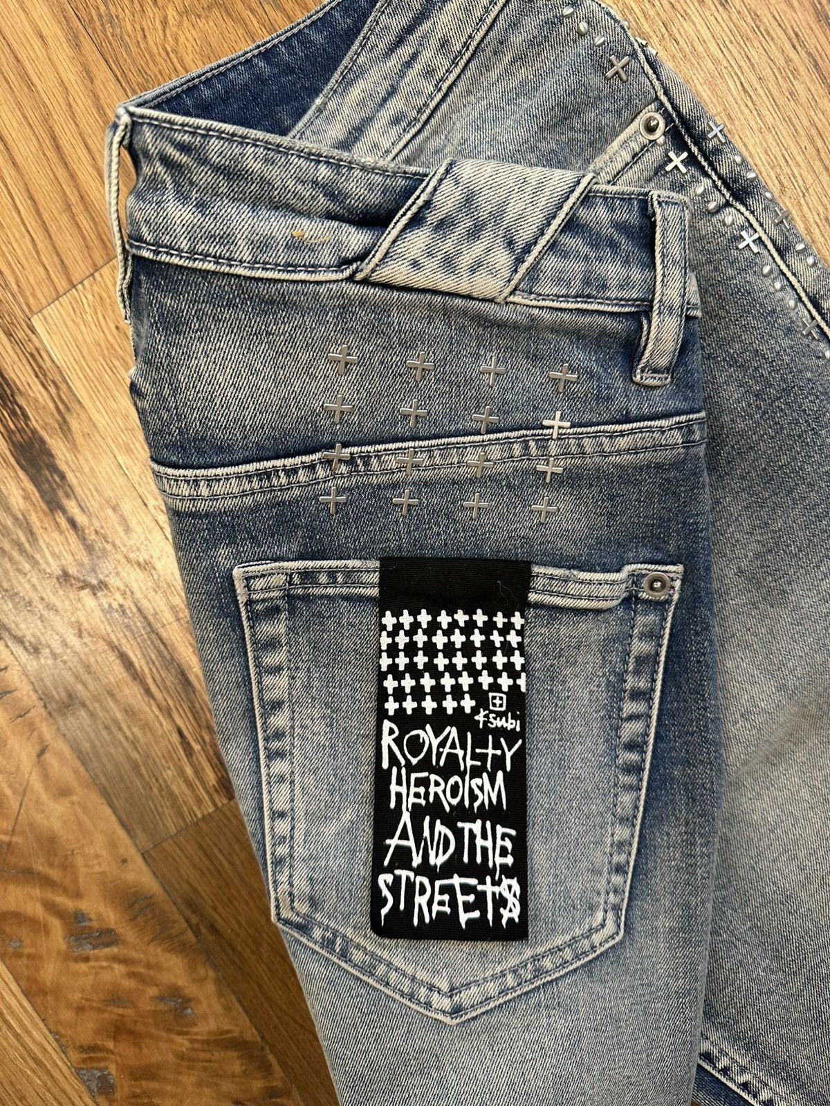 Ksubi Ksubi Side Crosses Blue Denim Jeans Size 32 Size US 32 / EU 48 - 4 Thumbnail