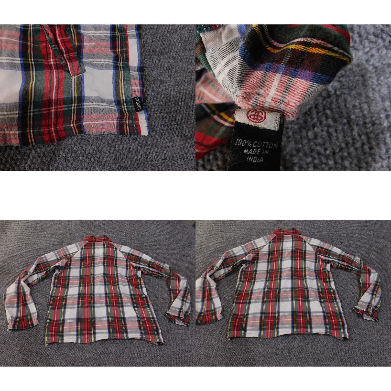 Vintage VINTAGE Stussy Jacket Mens L Red Green Plaid Cotton Button Up Shirt Y2K Size US L / EU 52-54 / 3 - 8 Thumbnail