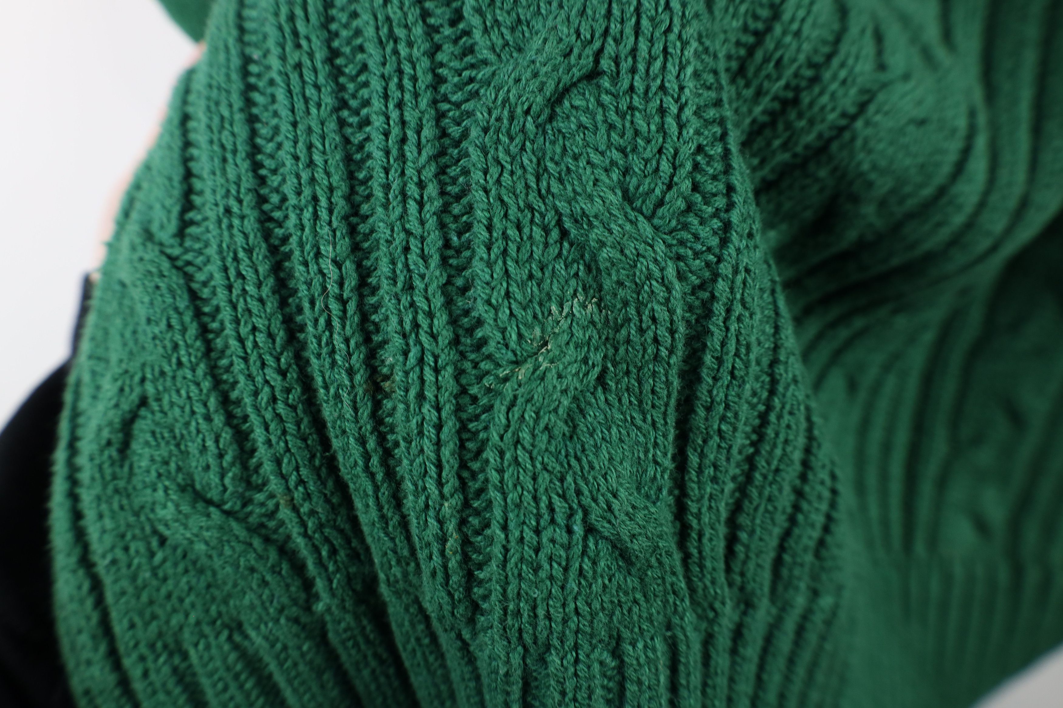 Eddie Bauer × Vintage Vintage 90s Eddie Bauer Cable Knit Crewneck Sweater Green Size US L / EU 52-54 / 3 - 4 Thumbnail