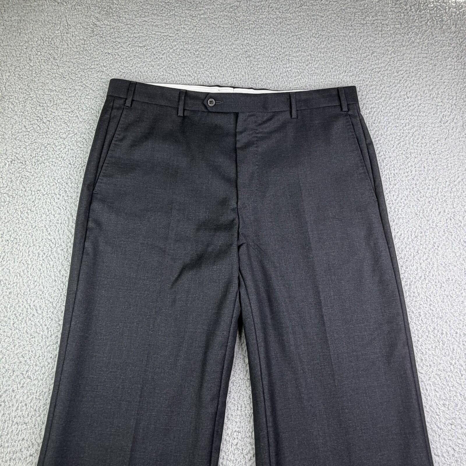 Zanella Zanella Todd Wool Dress Pants Gray Flat Front Men's 36x29 Size US 36 / EU 52 - 9 Thumbnail