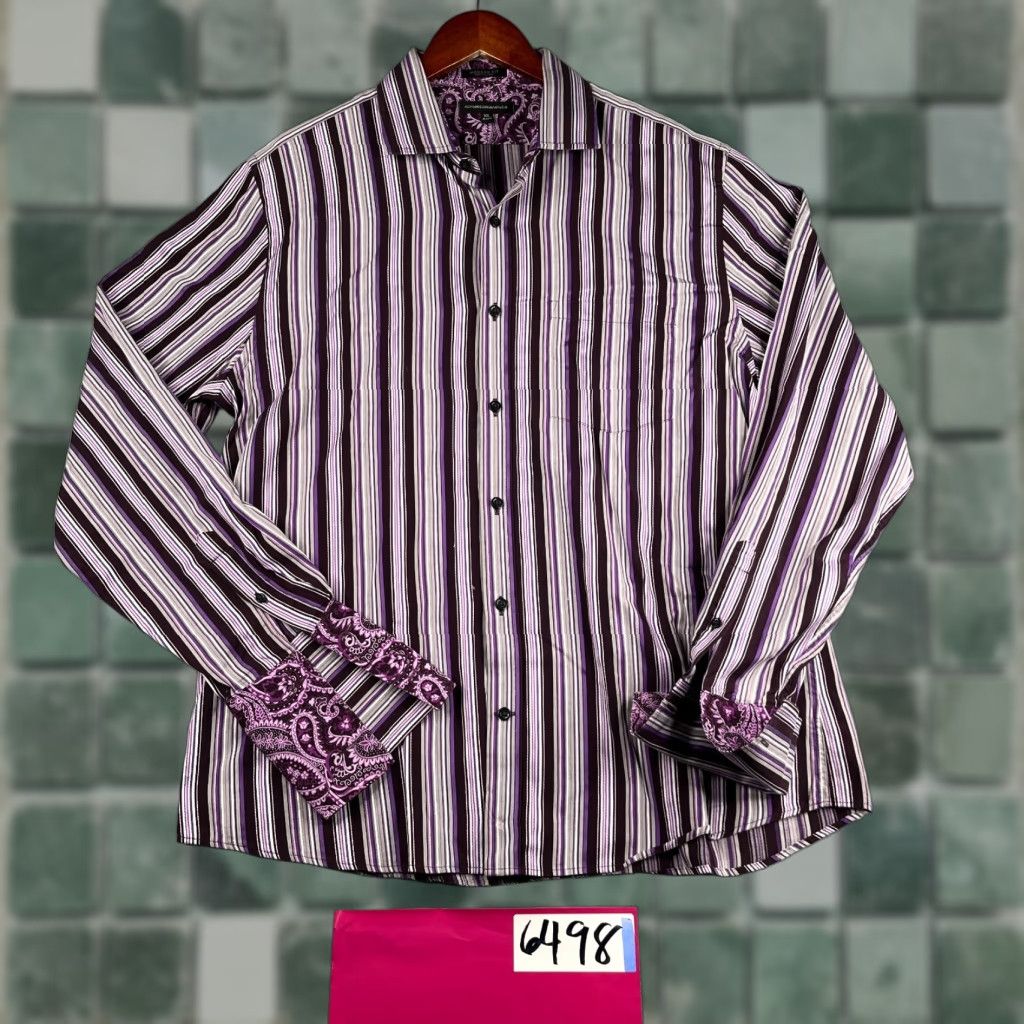Express Express Shirt XL Purple Modern Fit Button-Up Long Sleeve Mens Folded for Casual Party/Cocktail Size US XL / EU 56 / 4 - 1 Thumbnail