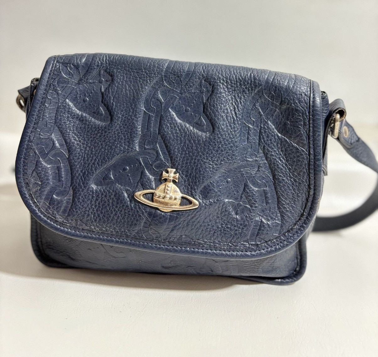 Vivienne Westwood Vivian Westwood Chain Orb Leather Shoulder Bag, Women's