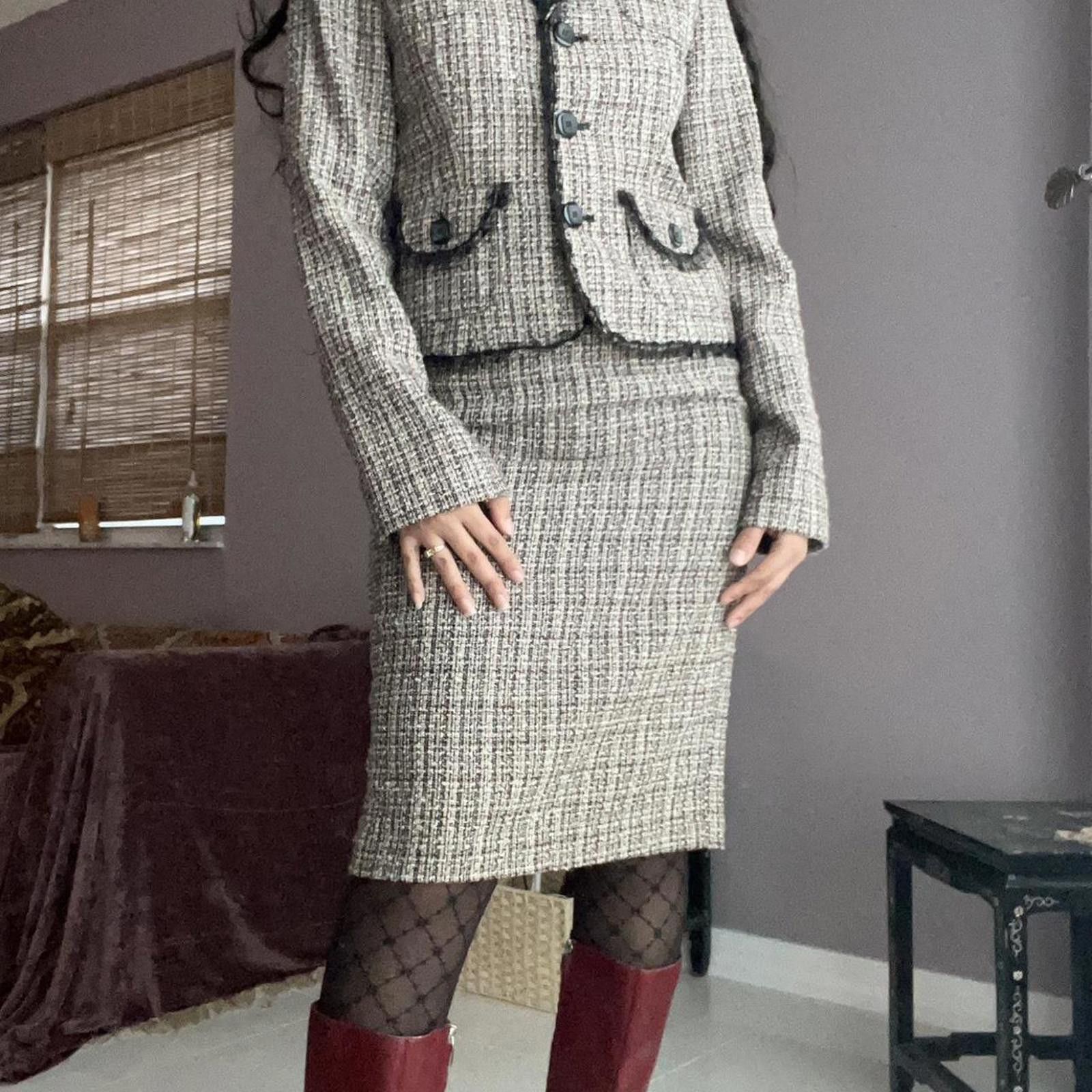 Other Grey and black tweed twopiece skirt suit #tweed made in USA Size M / US 6-8 / IT 42-44 - 3 Thumbnail