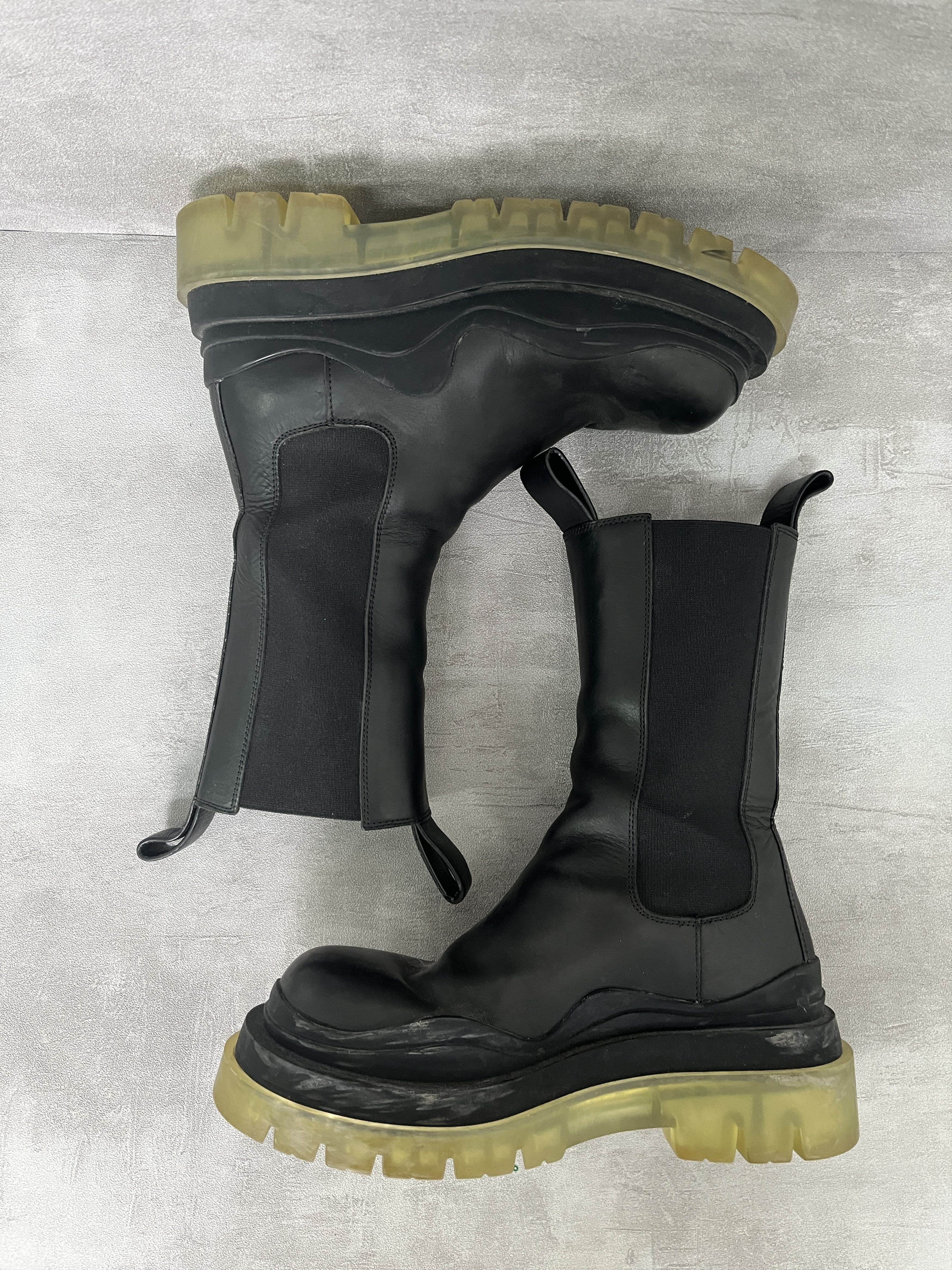 Bottega Veneta Bottega Veneta Black Tire Chelsea Leather Boots Size US 4.5 / IT 34.5 - 8 Thumbnail