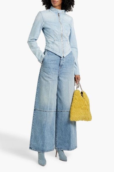 EB Denim EB Denim St. Crotix Asymmetric Corset Denim Jacket Size XS Size XS / US 0-2 / IT 36-38 - 2 Thumbnail