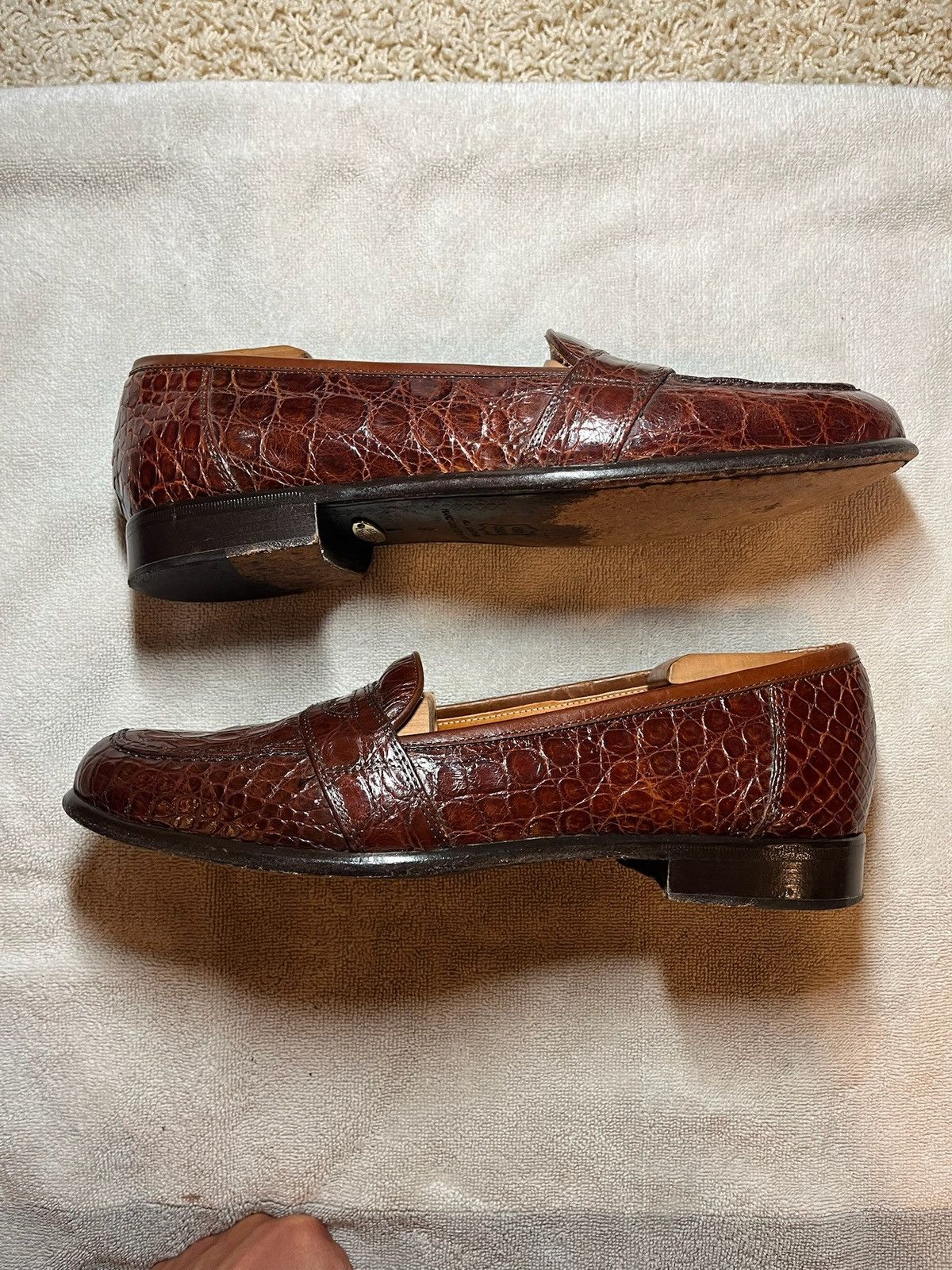 Zelli Genuine Crocodile Loafers Size US 9 / EU 42 - 3 Thumbnail