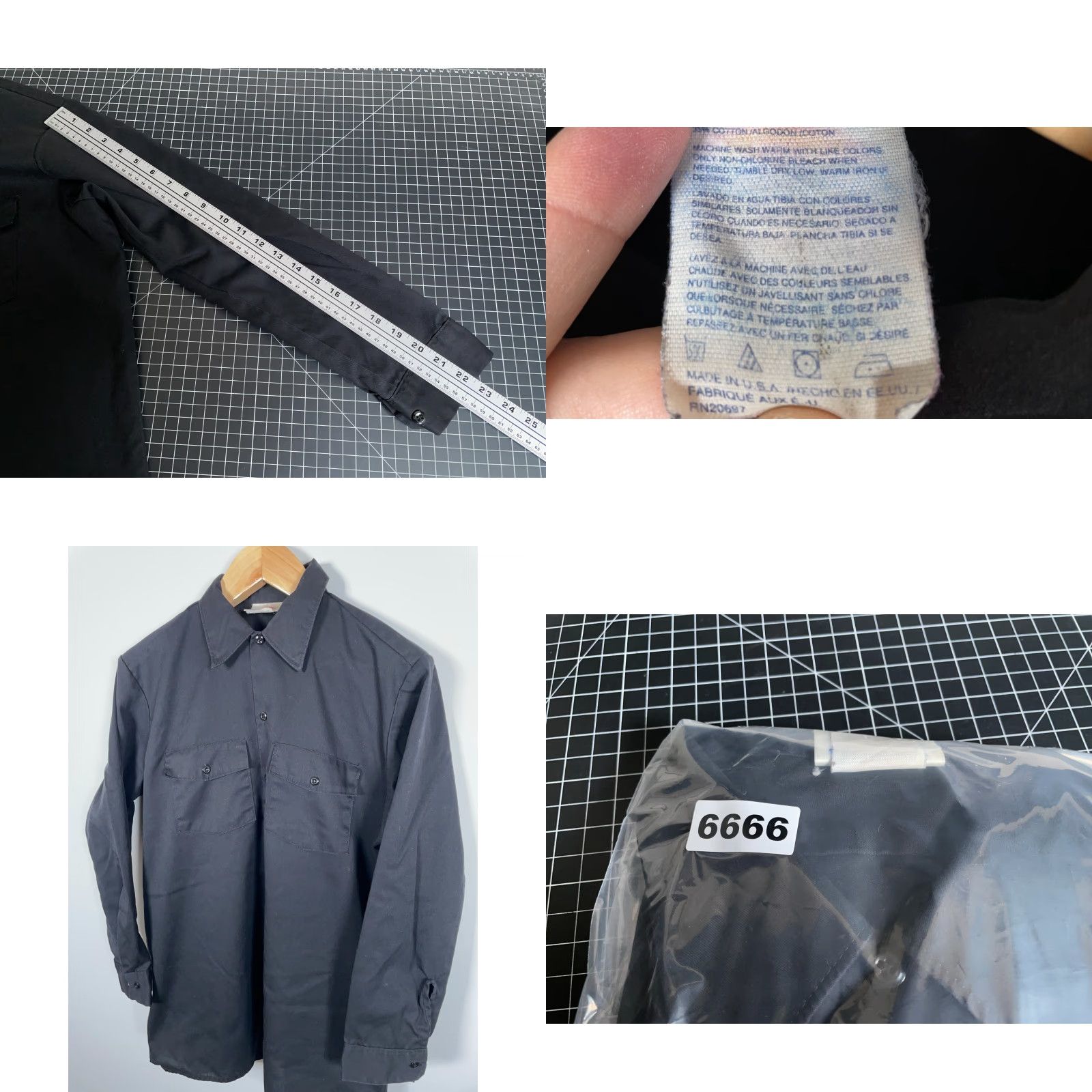 Dickies VTG Dickies Work Shirt Adult 16 - 16.5 / 32 / Large Black Lightweight USA Made Size US L / EU 52-54 / 3 - 8 Thumbnail