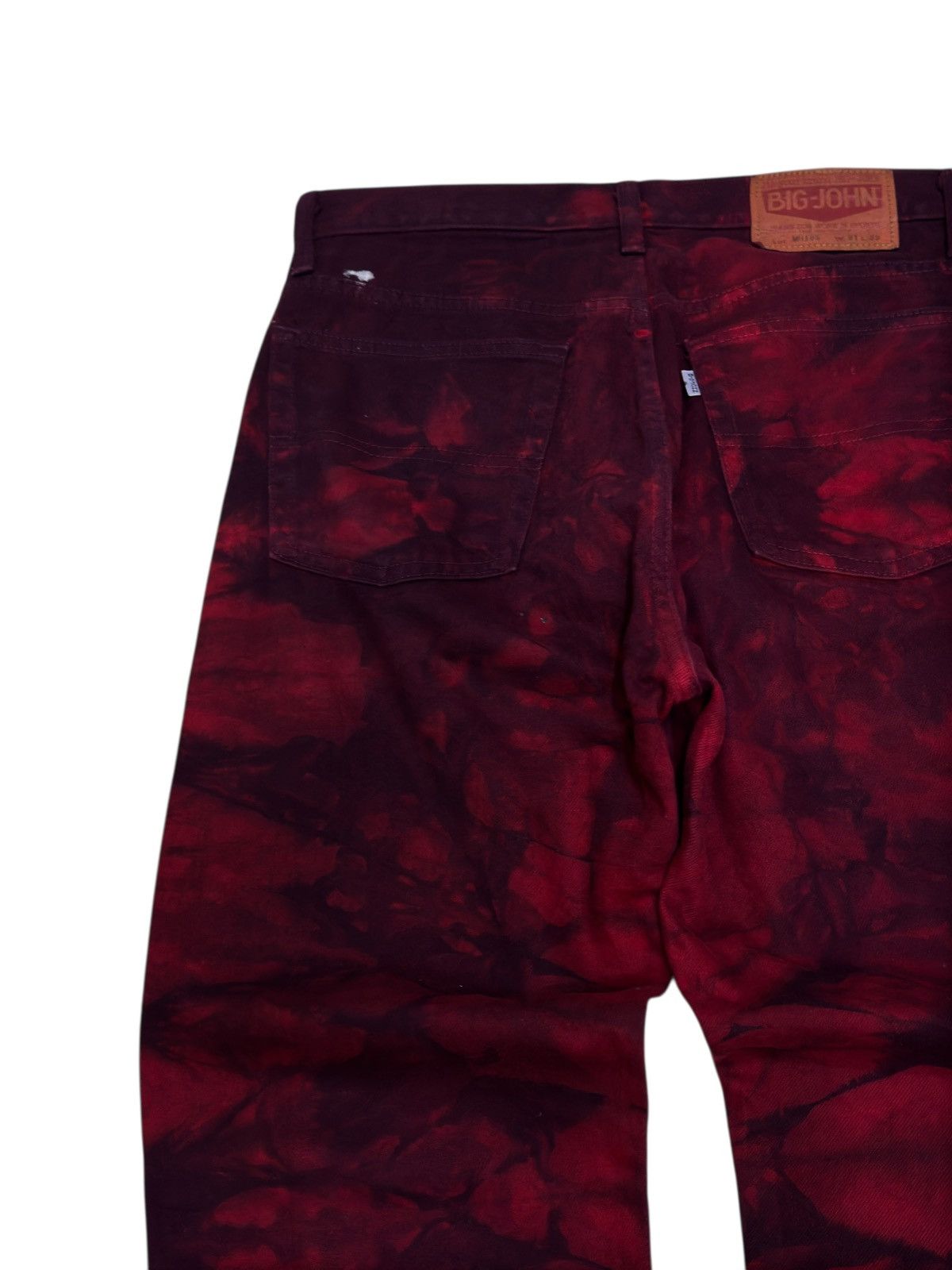 Vintage Big John Red Smoke Wash Tie Dye Jeans Japanese Streetwear Size US 29 - 9 Thumbnail