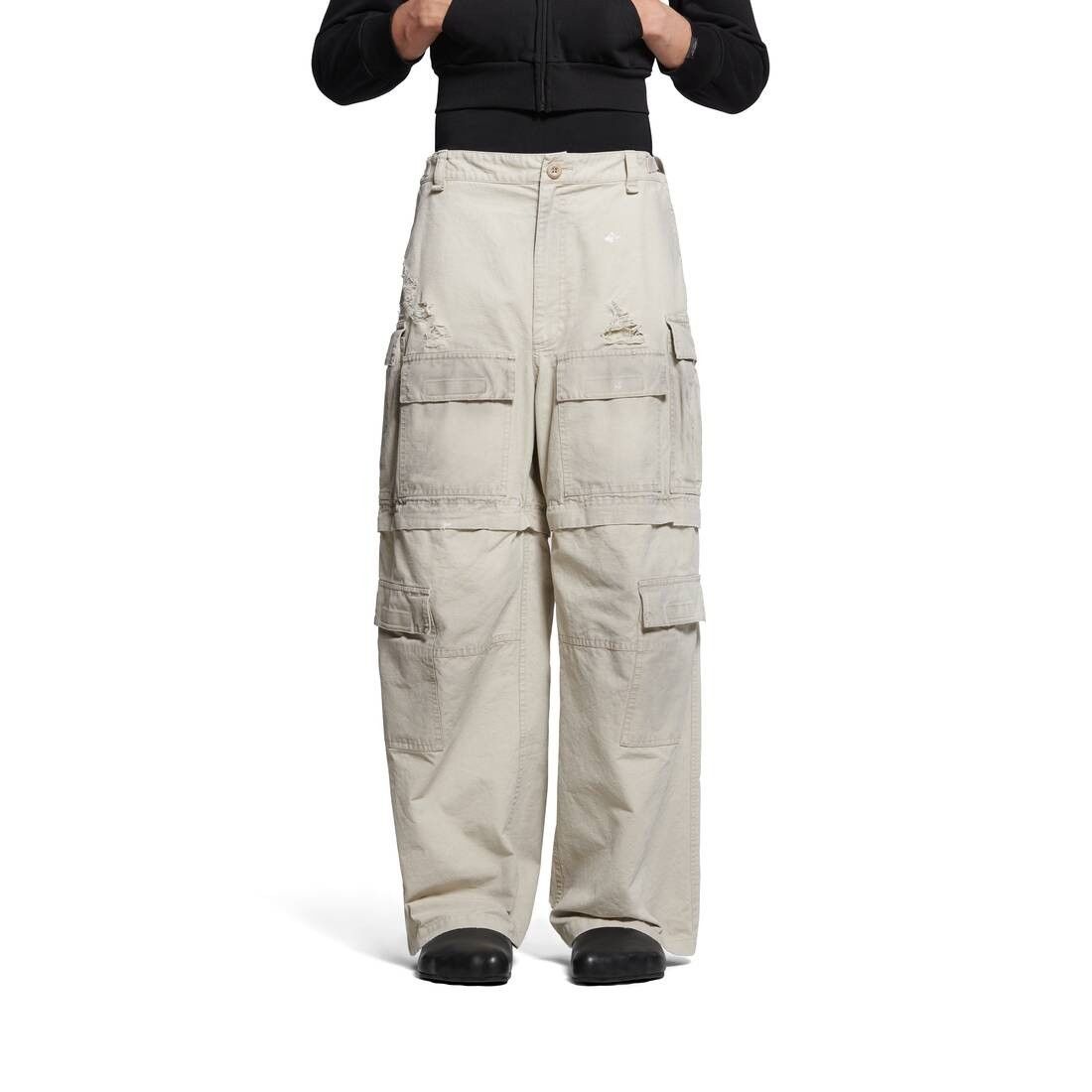 Balenciaga o1bcso1str0425 Large Cargo Pant in Beige Size US 28 / EU 44 - 6 Thumbnail