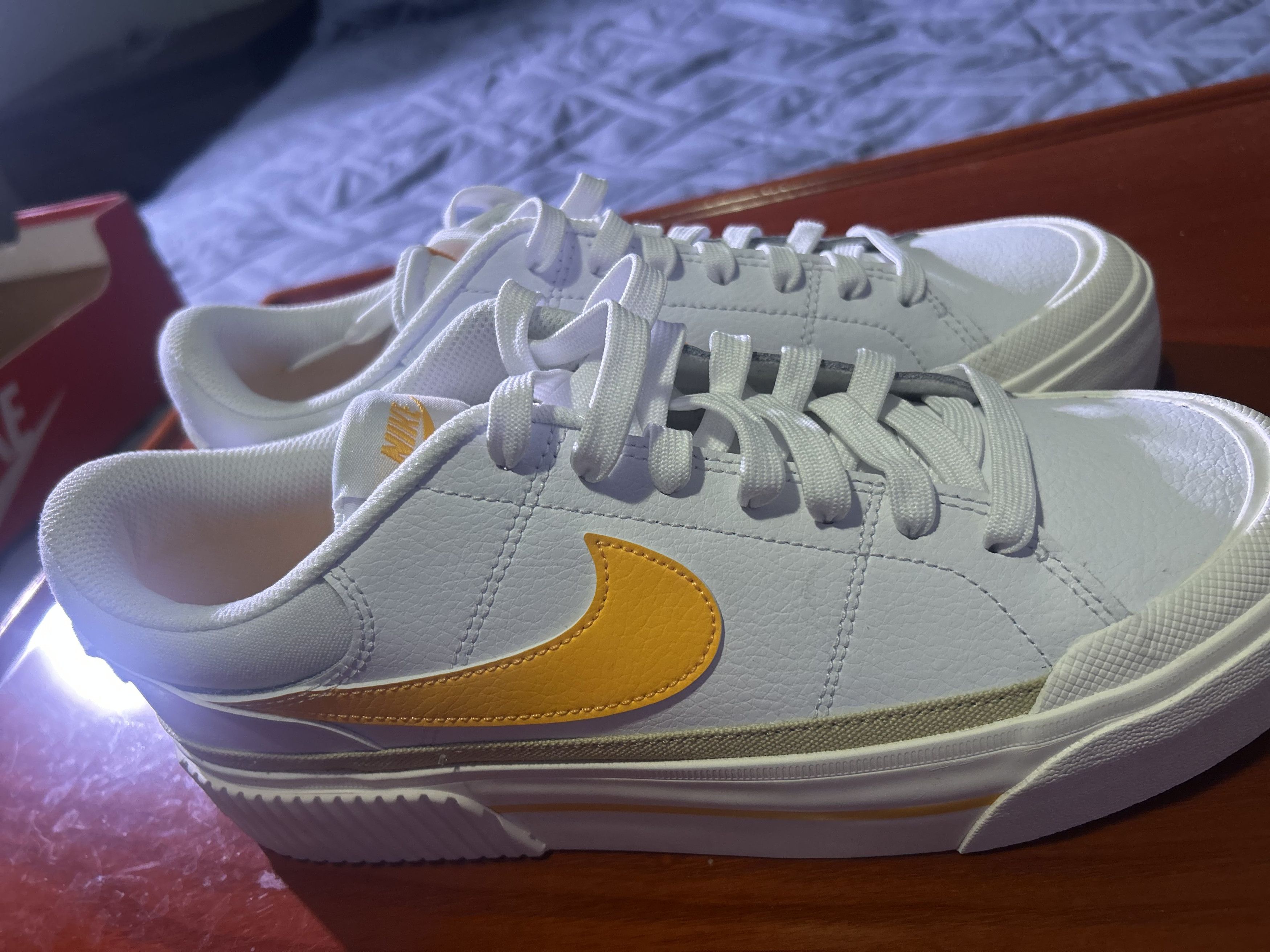Nike Court Vision Low Next Nature White/Orange**10W** BX No Lid Size US 10 / IT 40 - 6 Thumbnail