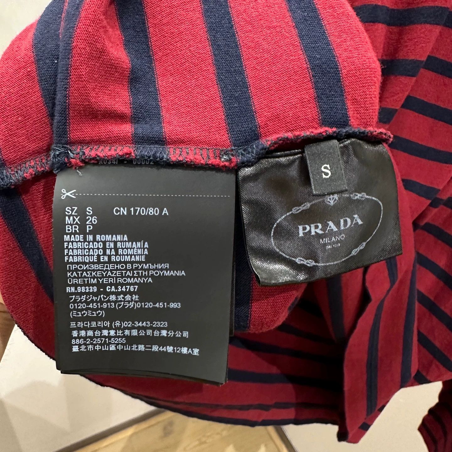 Prada Prada may541 25FW Striped Logo Pocket Long Sleeve Size S Size US S / EU 44-46 / 1 - 4 Thumbnail
