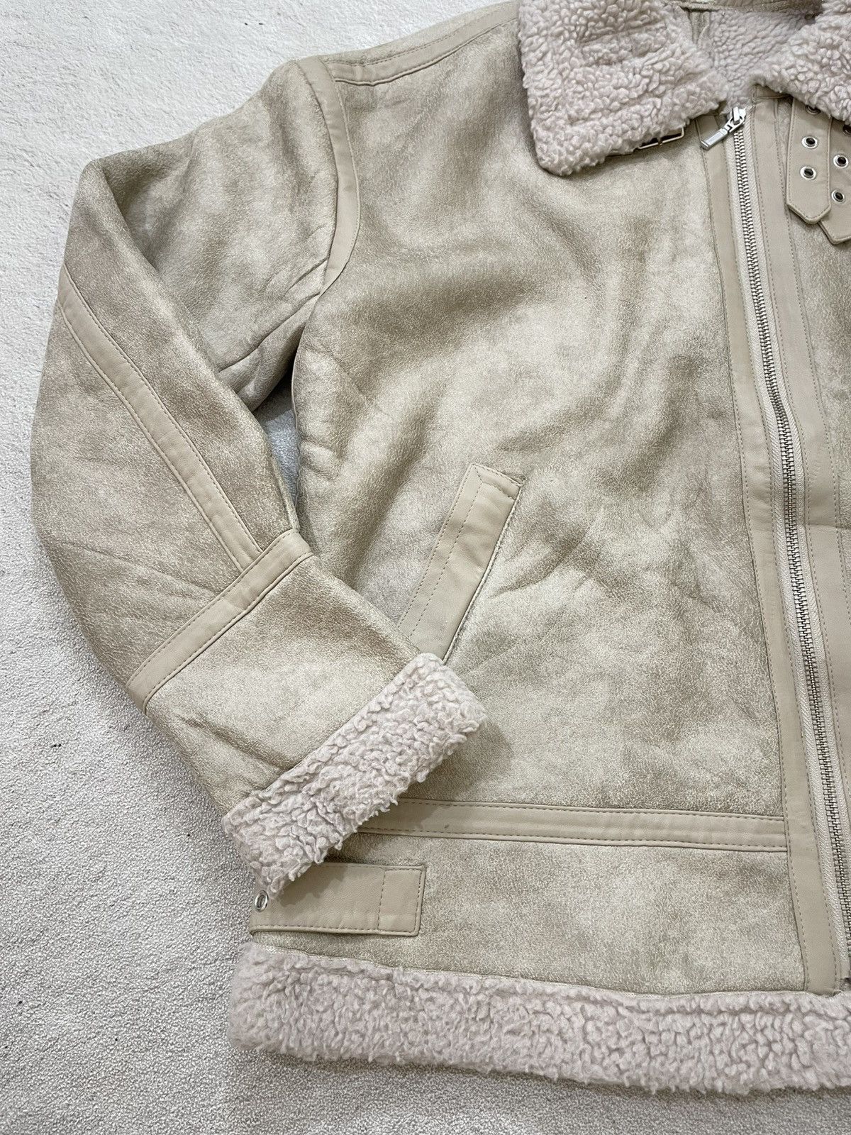 14th Addiction 2000s Japanese Beige Fur Collar Jacket Bondage LGB Japan Y2K Size US M / EU 48-50 / 2 - 2 Thumbnail