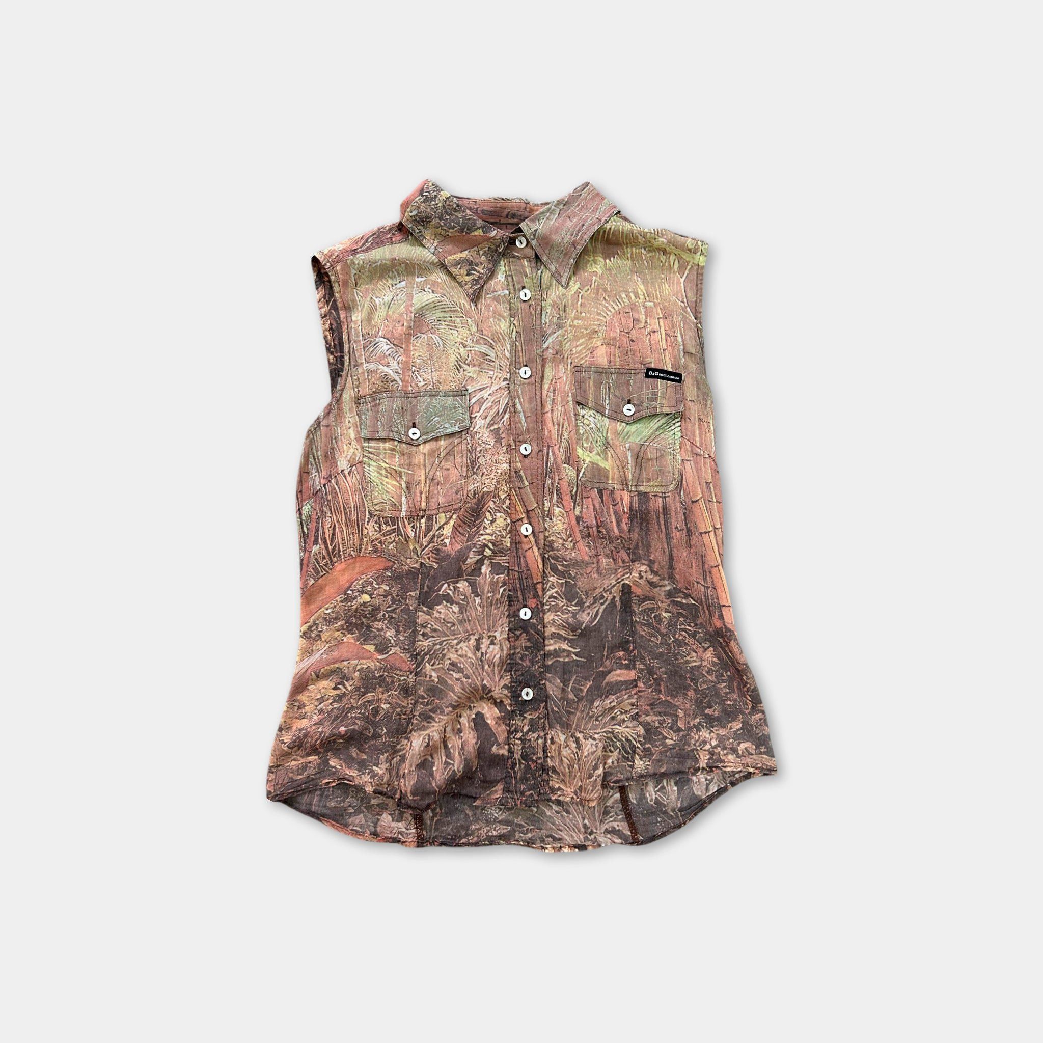 Dolce & Gabbana Dolce & Gabbana SS04 Bamboo Forest Print Sleeveless Shirt Size US S / EU 44-46 / 1 - 1 Thumbnail